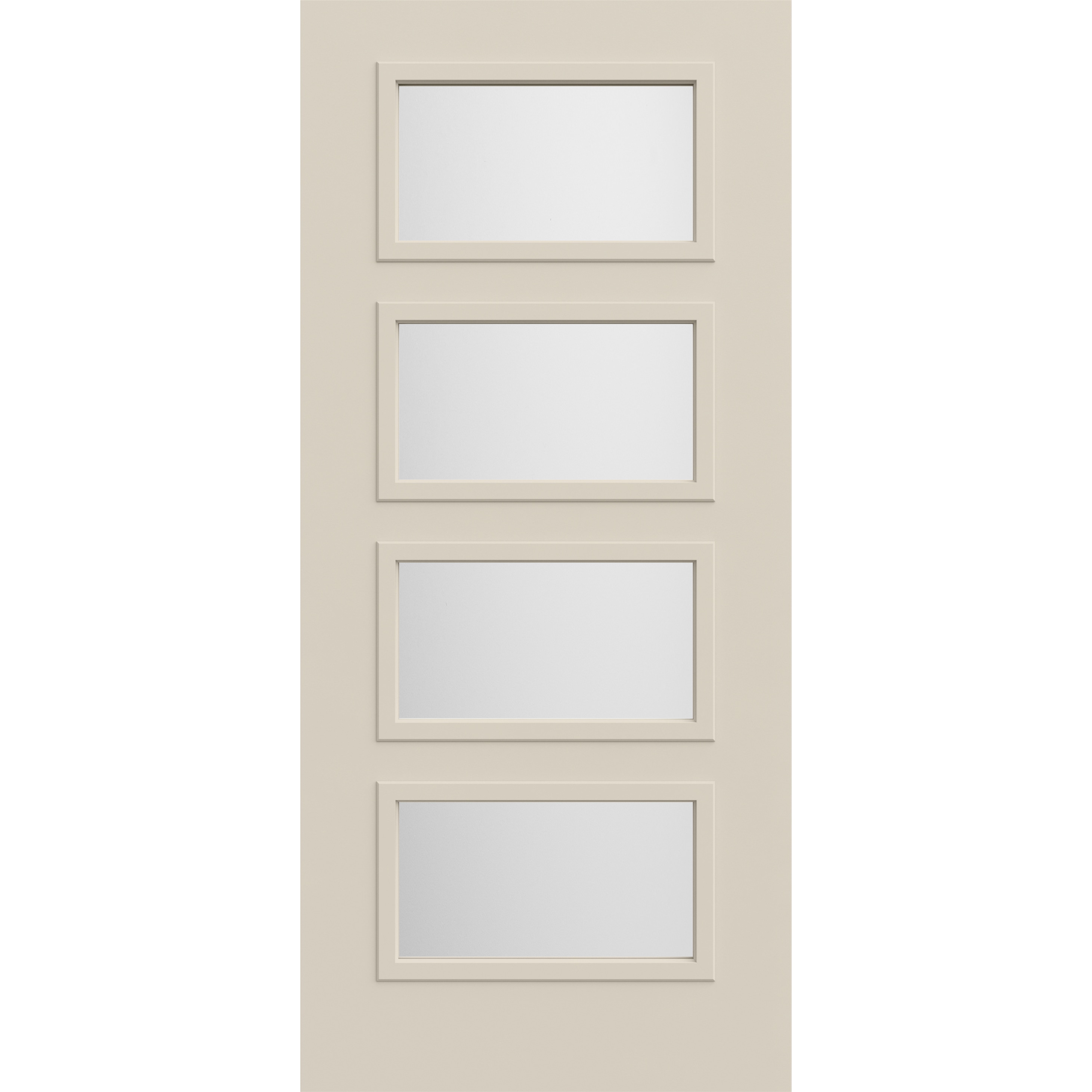 36-in x 80-in Steel Full Lite Universal Reversible Primed Slab Door Single Front Door Insulating Core in Off-White | - JELD-WEN LOWOLJW250400022
