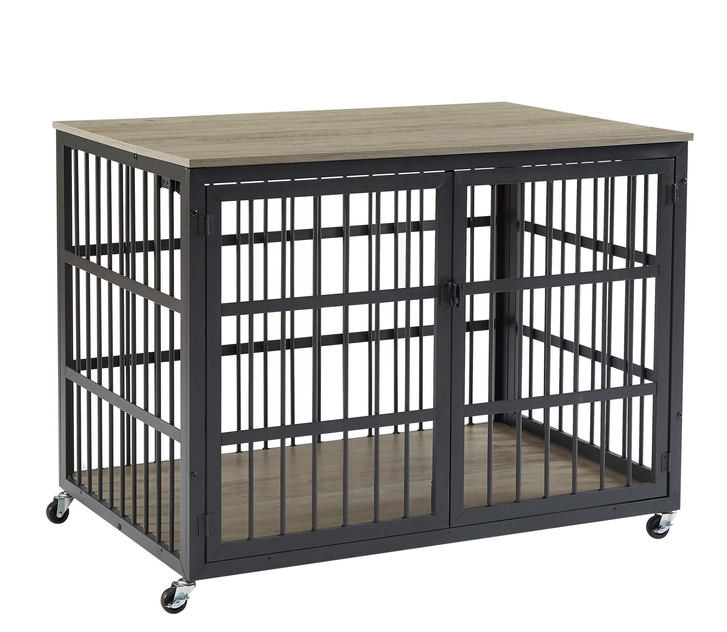 LIVIZA GIZ-JS4330BGR Medium (26 - 40 lbs.) Composite Dog Crate Indoor ( 3.61-Feet L x 2.49-Feet W x 2.79-Feet H )
