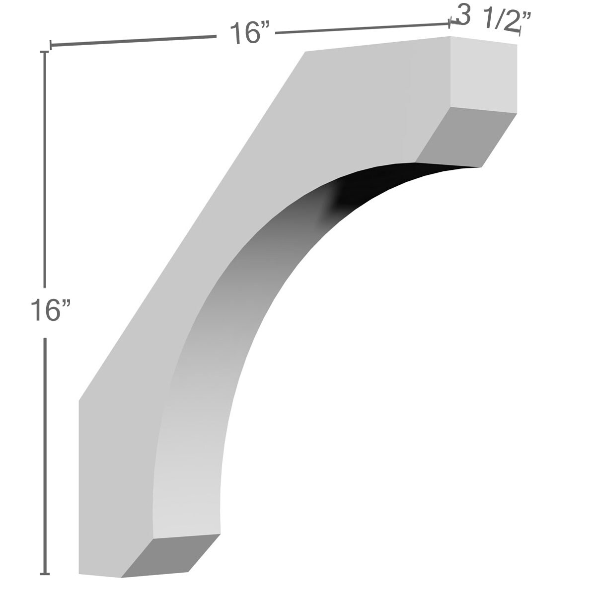 Ekena Millwork BKT16X16X03LE Exterior-Brackets-Braces - View #2