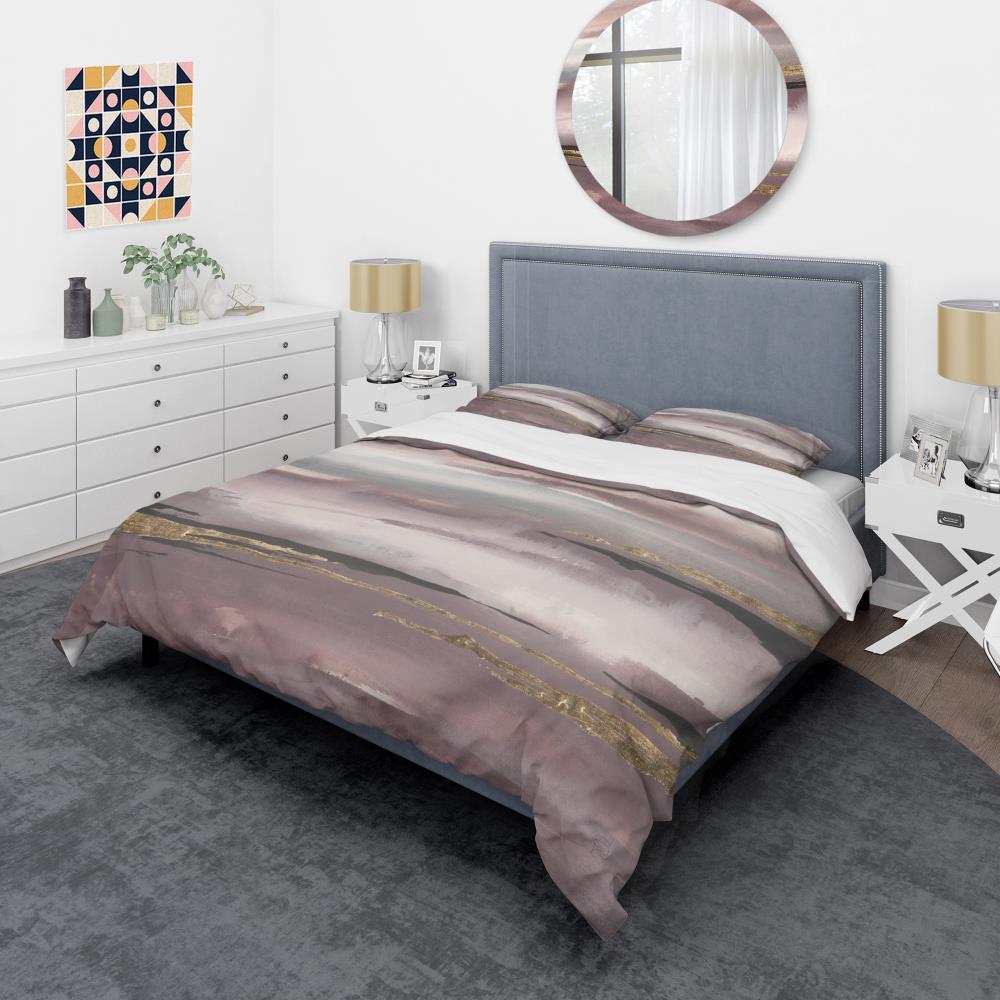 Designart BED30496-K 3 -Piece Purple King Duvet cover Set