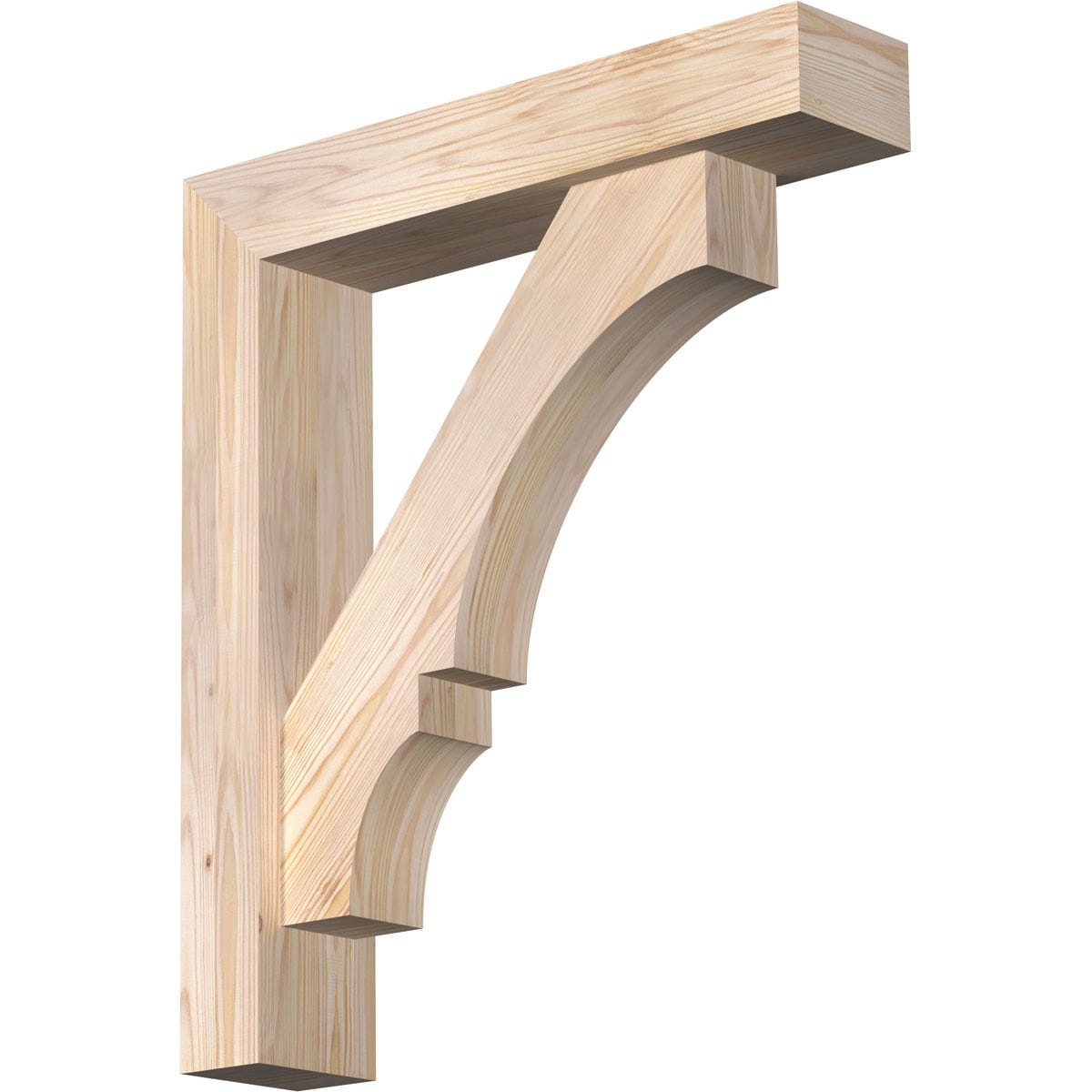 Ekena Millwork 1462150 Balboa Block Smooth Bracket with Offset Brace 5-1/2-in x 26-in x 30-in Douglas fir Brown Wood Standard bracket
