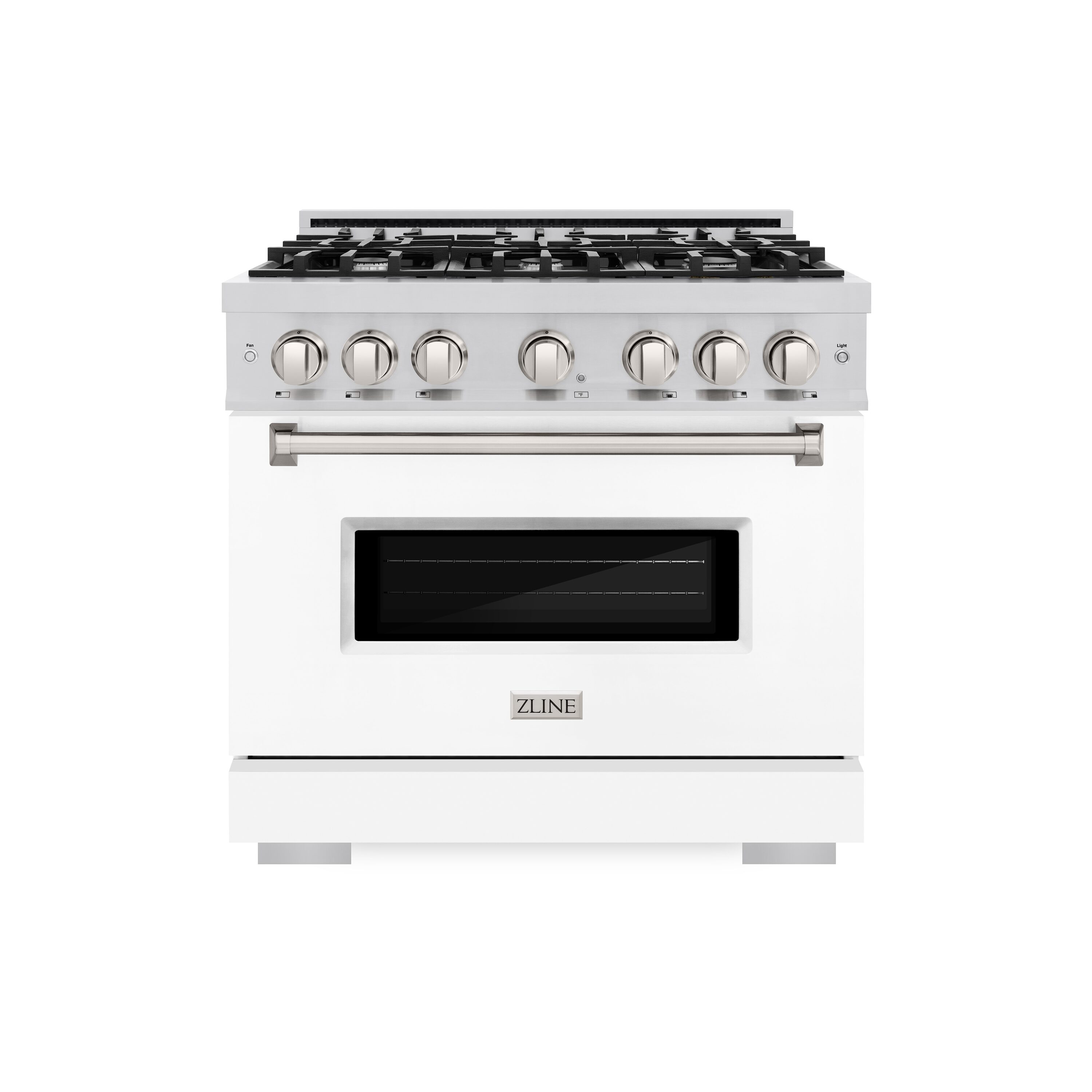 ZLINE KITCHEN & BATH CDR-WM-36 Classic 36-in Standard 6 burners Convection Oven Freestanding Dual Fuel Range ( Stainless Steel, White Matte Door )