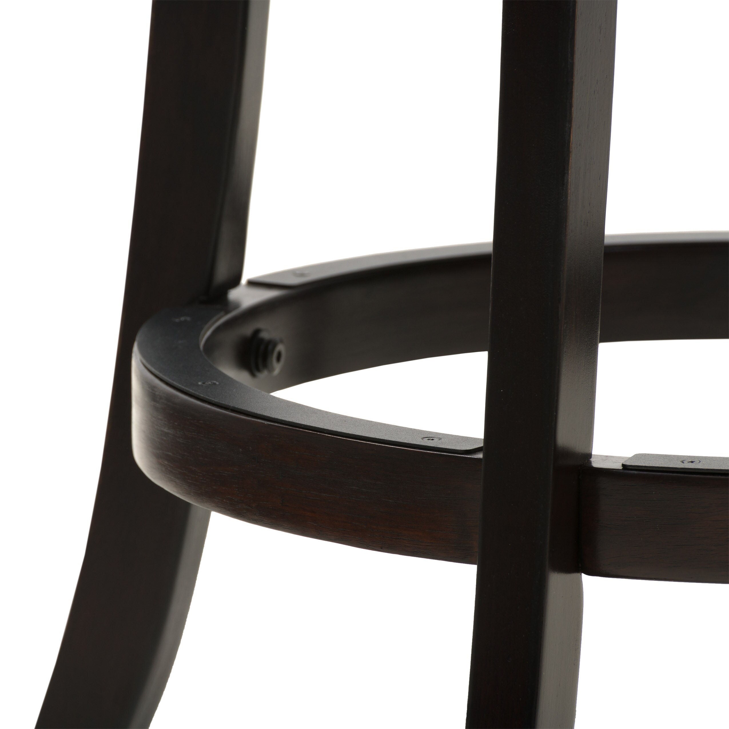 Elegant Woodgrove High Back Swivel Barstool Set, Cappuccino and White
