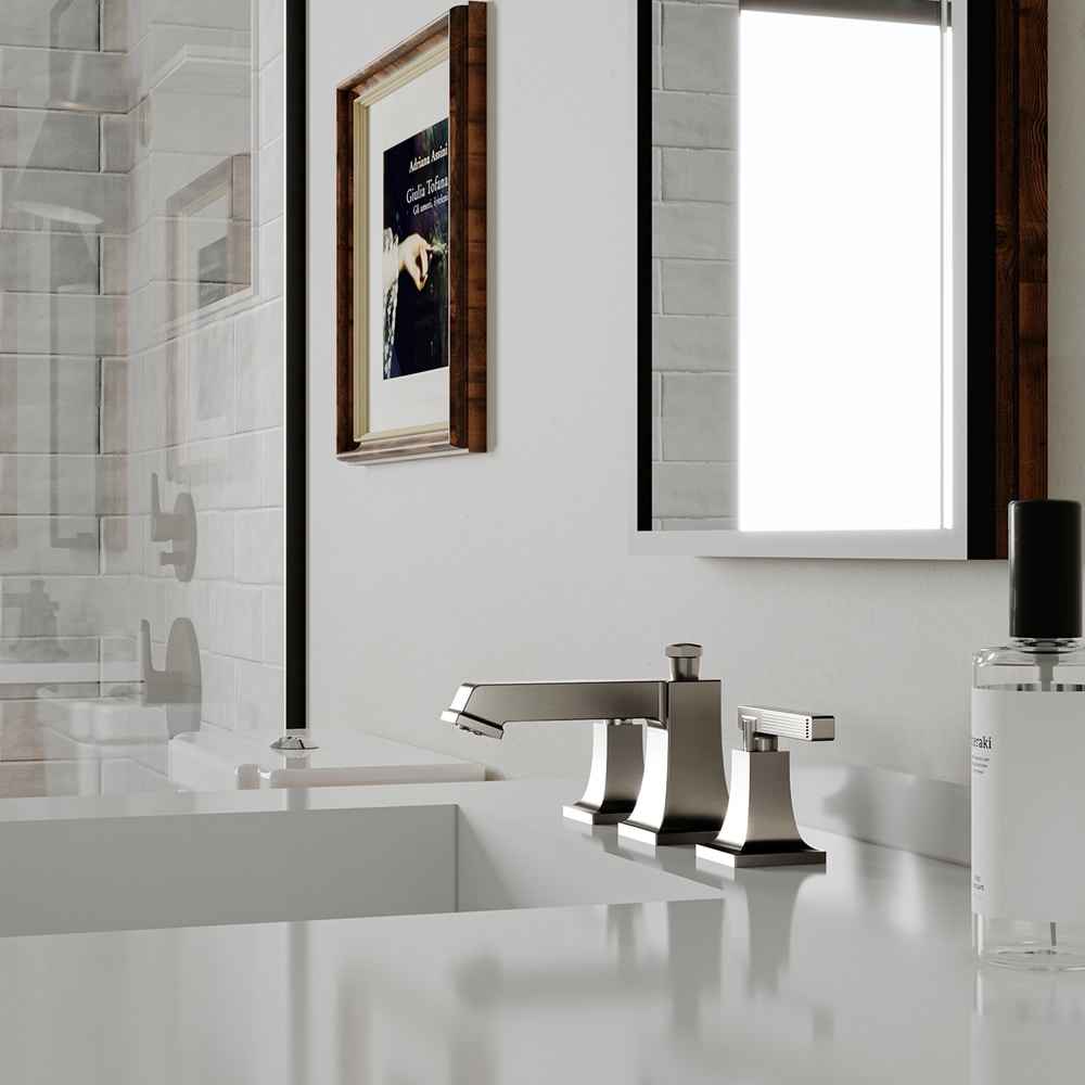 Brushed Nickel Widespread 2-Handle Bathroom Faucet with Drain Assembly