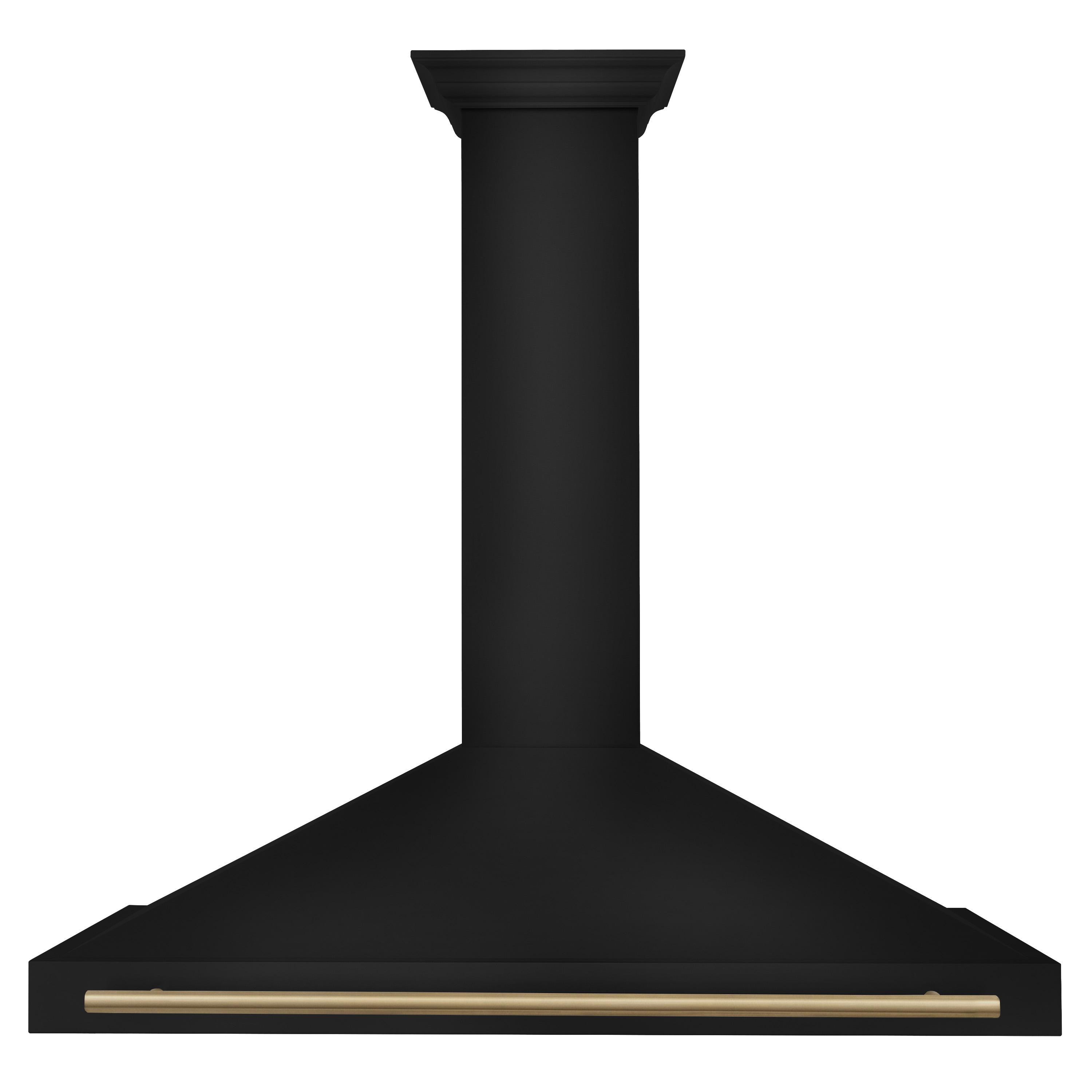 ZLINE KITCHEN & BATH BSKB4Z-48-CB 48 inch Convertible 400-CFM Black Stainless Steel, Champagne Bronze Accent Handle Wall-Mounted Range Hood