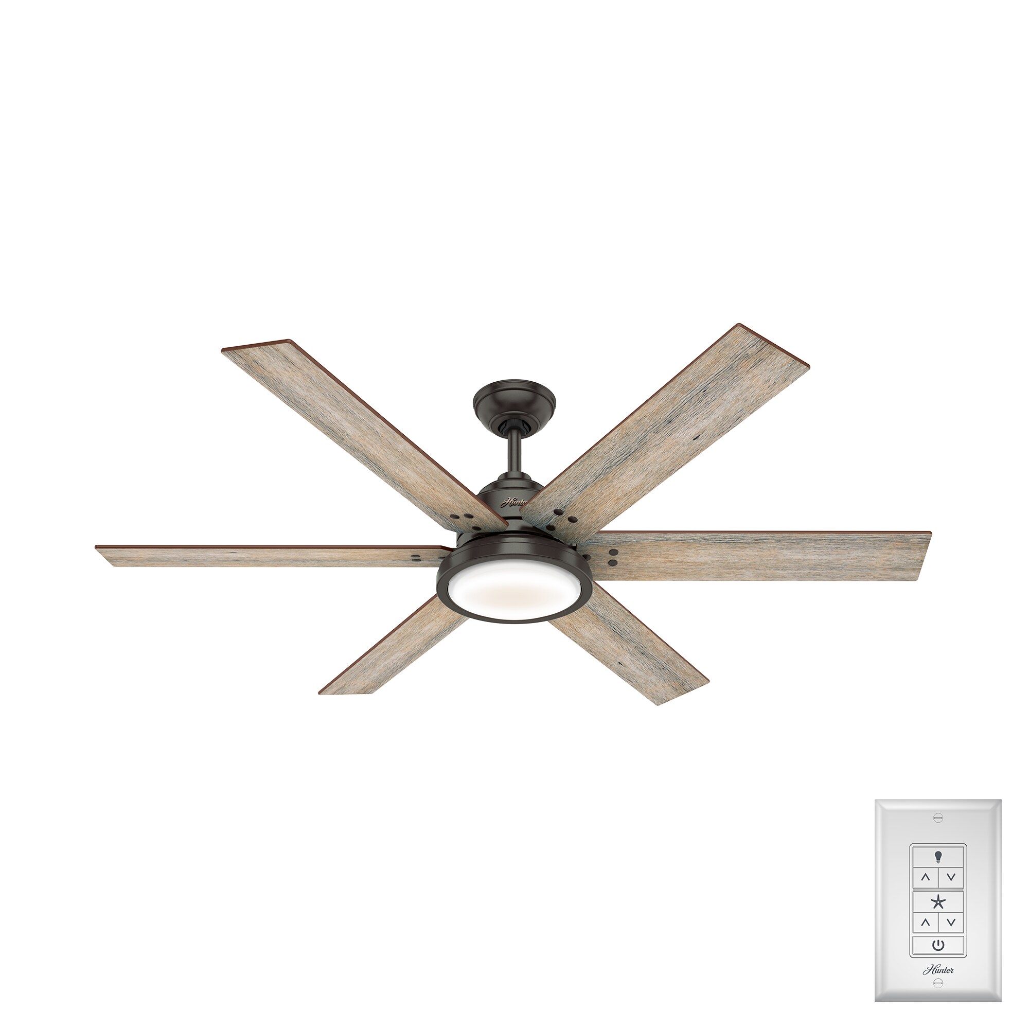 Modern Brushed Nickel Ceiling Fan LED Light Remote Control Silver Large 60 in 