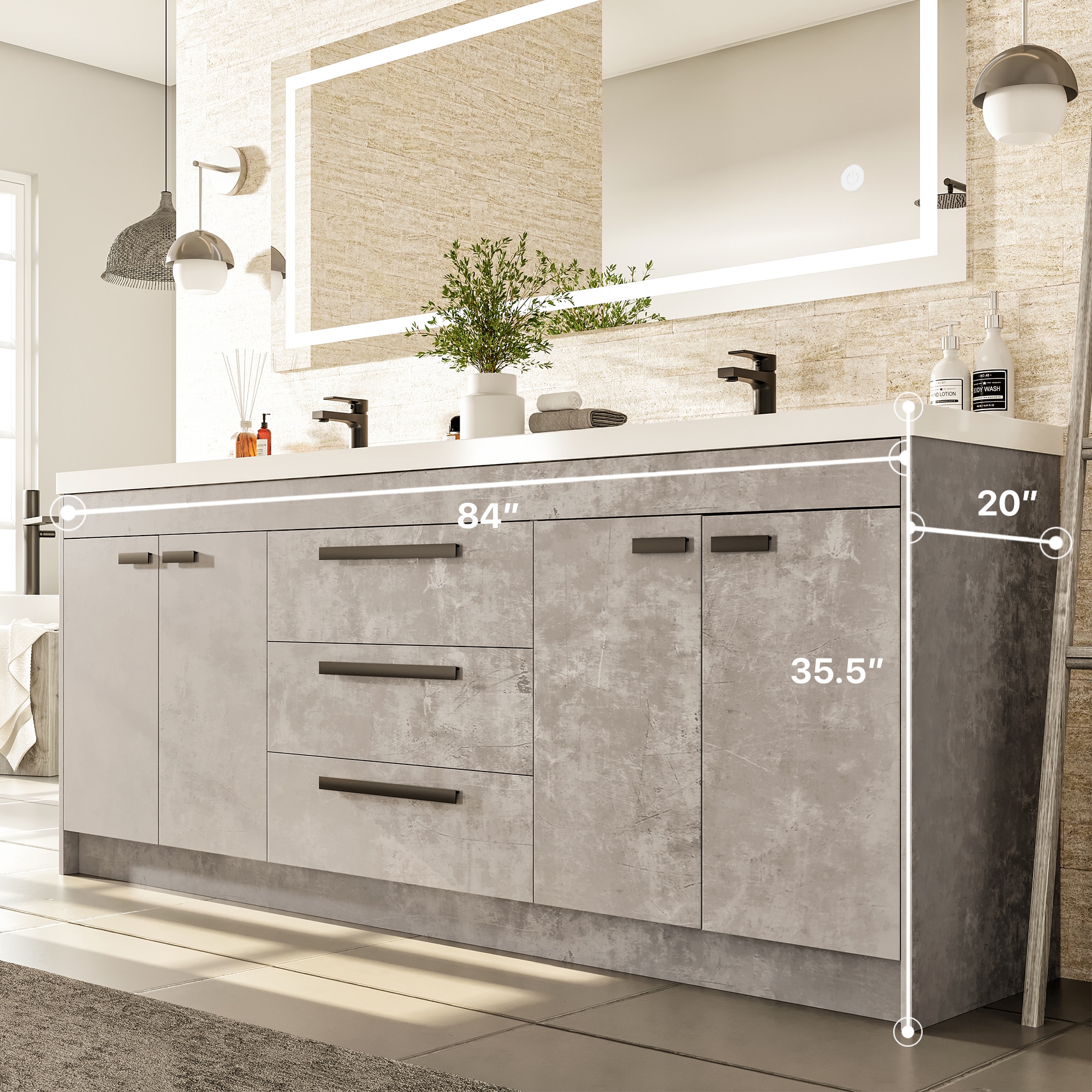 Eviva EVVN1900-8-84CGR Bath-Vanity-Combo - View #2