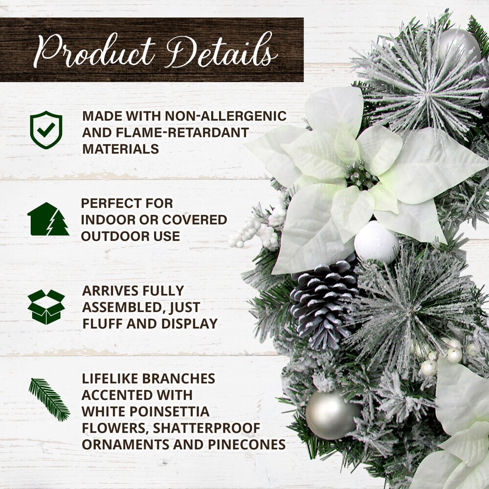 Fraser Hill Farm FF024CHWR013-0WHT Artificial-Christmas-Wreaths - View #4