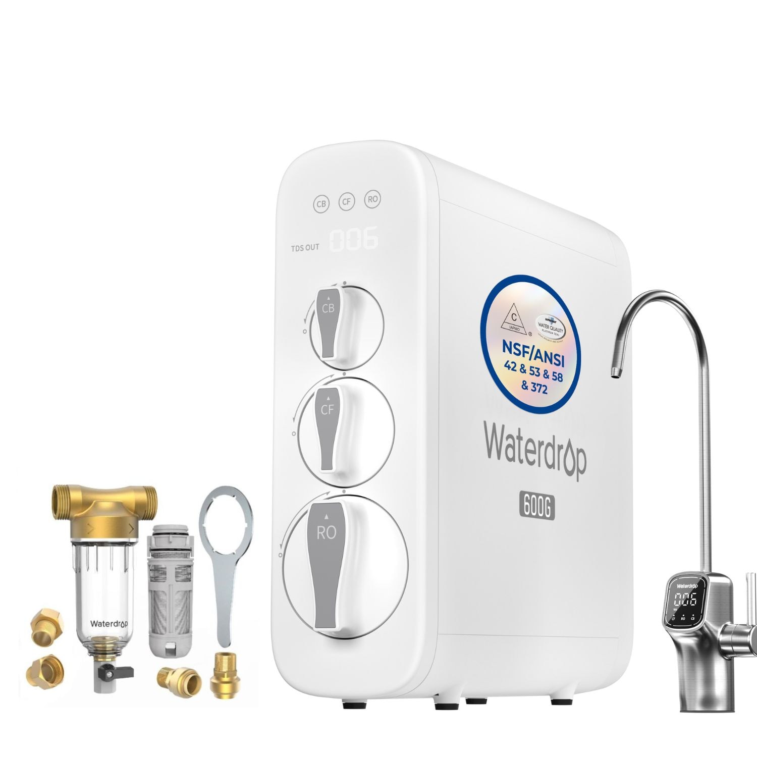 Waterdrop B-WD-G3P6-RPFK Reverse Osmosis System Multi-method Reverse Osmosis Filtration System
