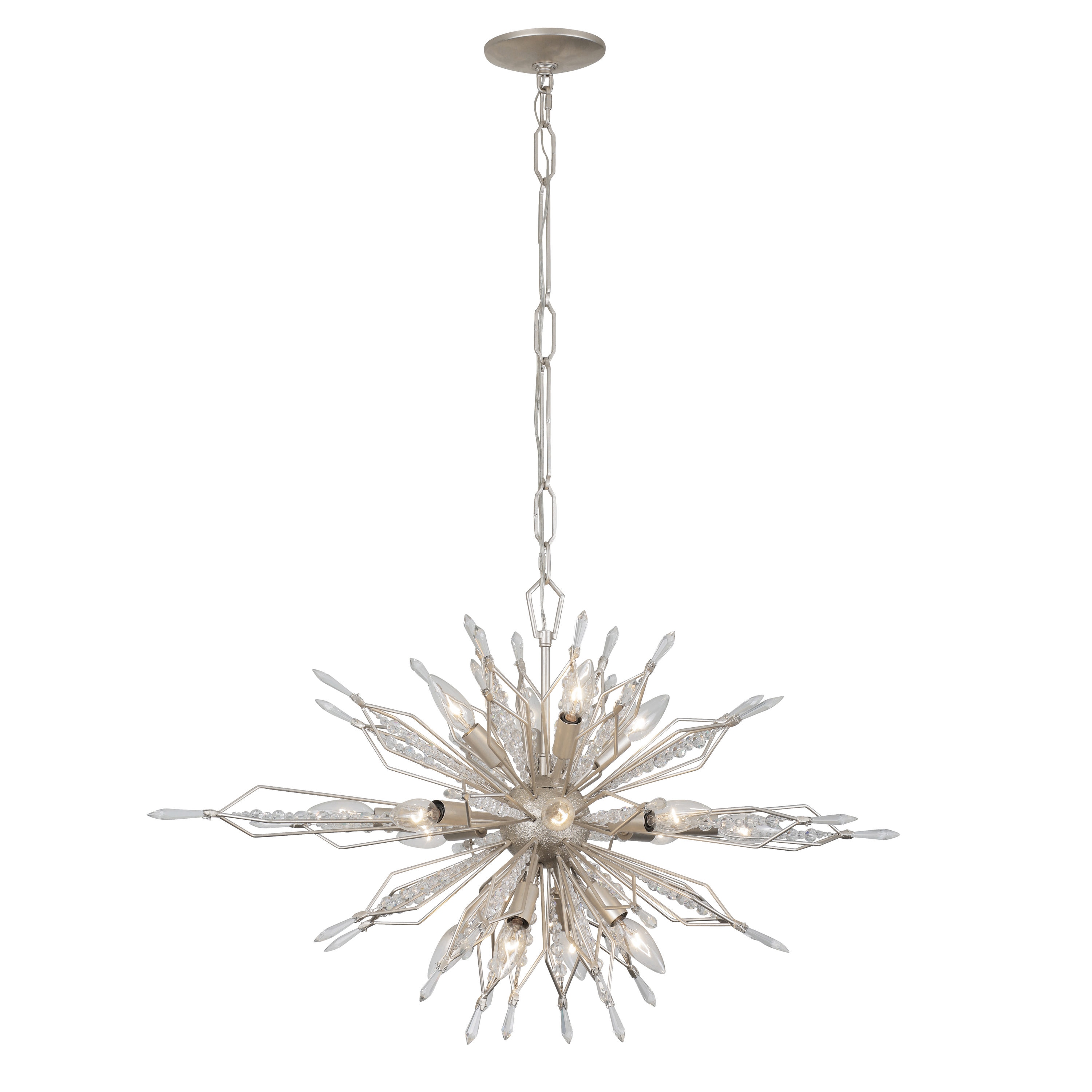 Galactic Gold Dust 36" Crystal Island Pendant with Incandescent Bulbs