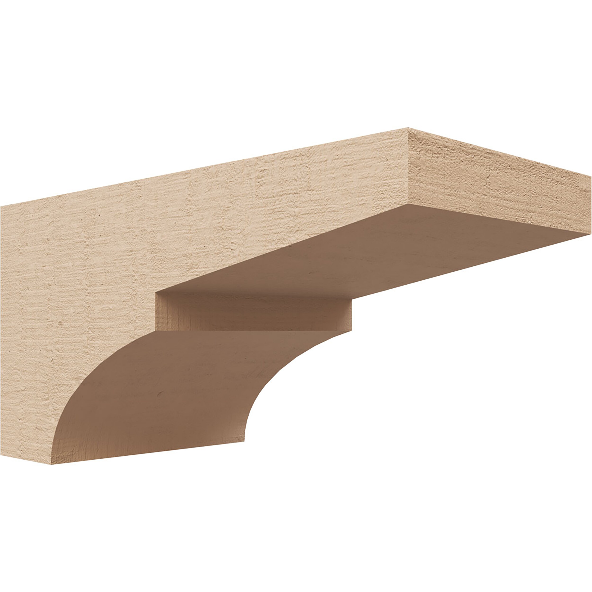 Ekena Millwork CORU04X08X04MONRCPR 4-in x 8-in x 16-in Rough Cedar Woodgrain TimberThane Primed Urethane Paintable/Stainable Corbel