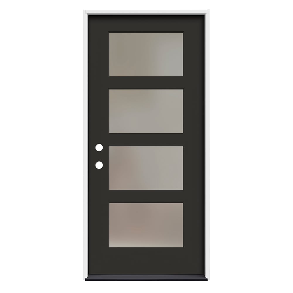 RELIABILT ABS614588 36-in x 80-in x Fiberglass Pulse lite Right-hand inswing Chestnut Bronze Painted Prehung Front Door Insulating core