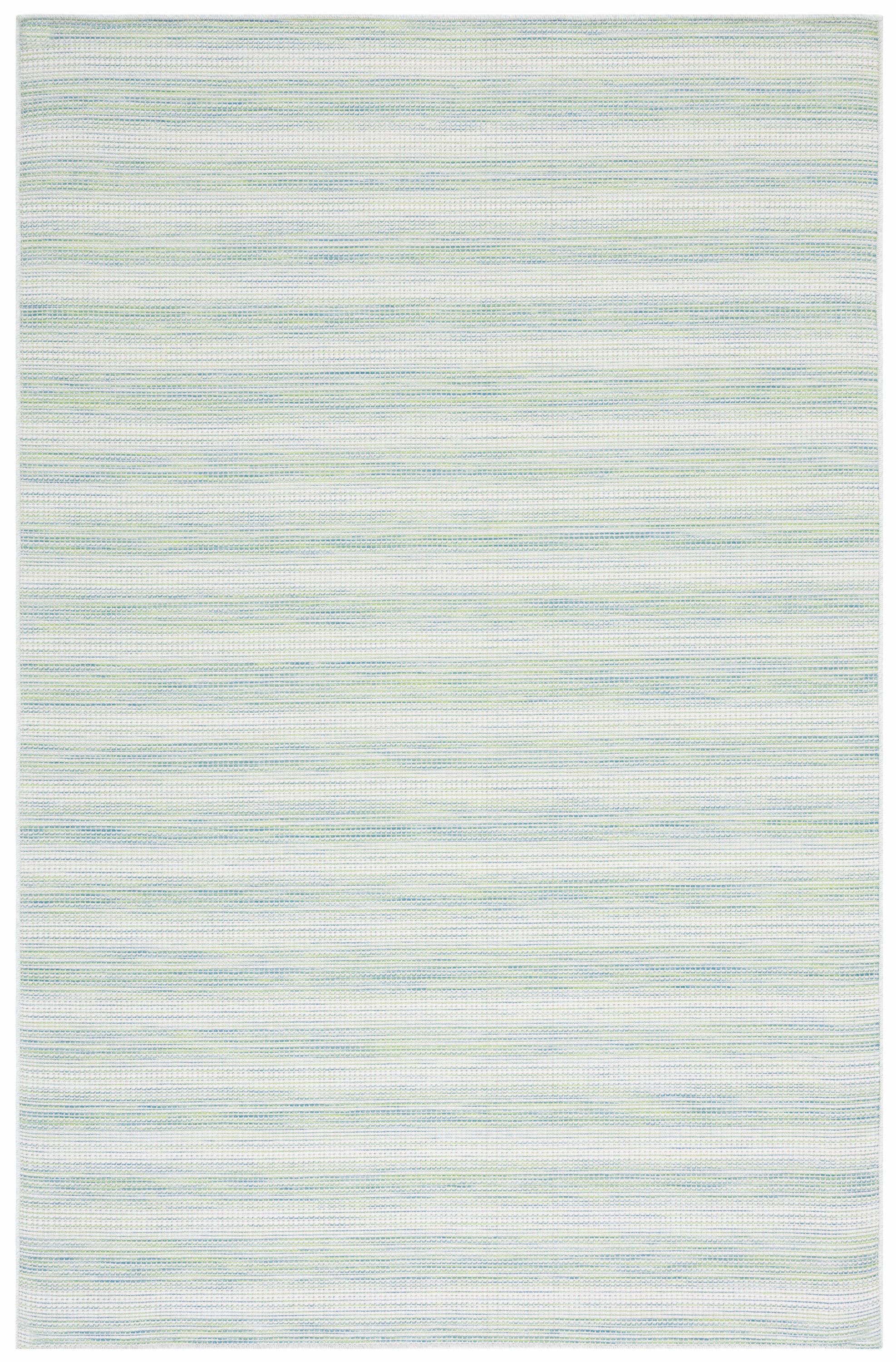 Safavieh HTN231Y-4 4 x 6 (ft) Loomed Polyester/Polypropylene Green Rectangular Indoor/Outdoor Stripe Mid-Century Modern Area rug