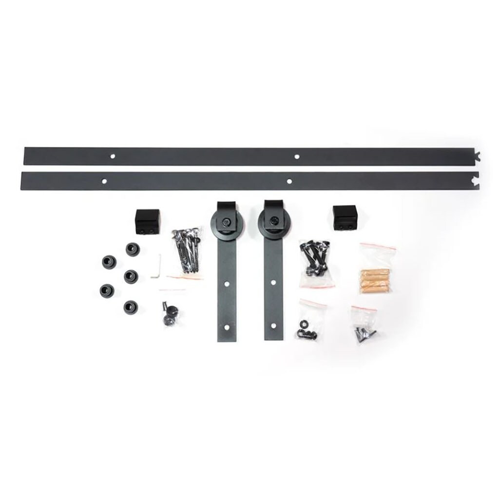 Kimberly Bay 79-in Rustic Black Indoor Single Barn Door Hardware Kit in ...