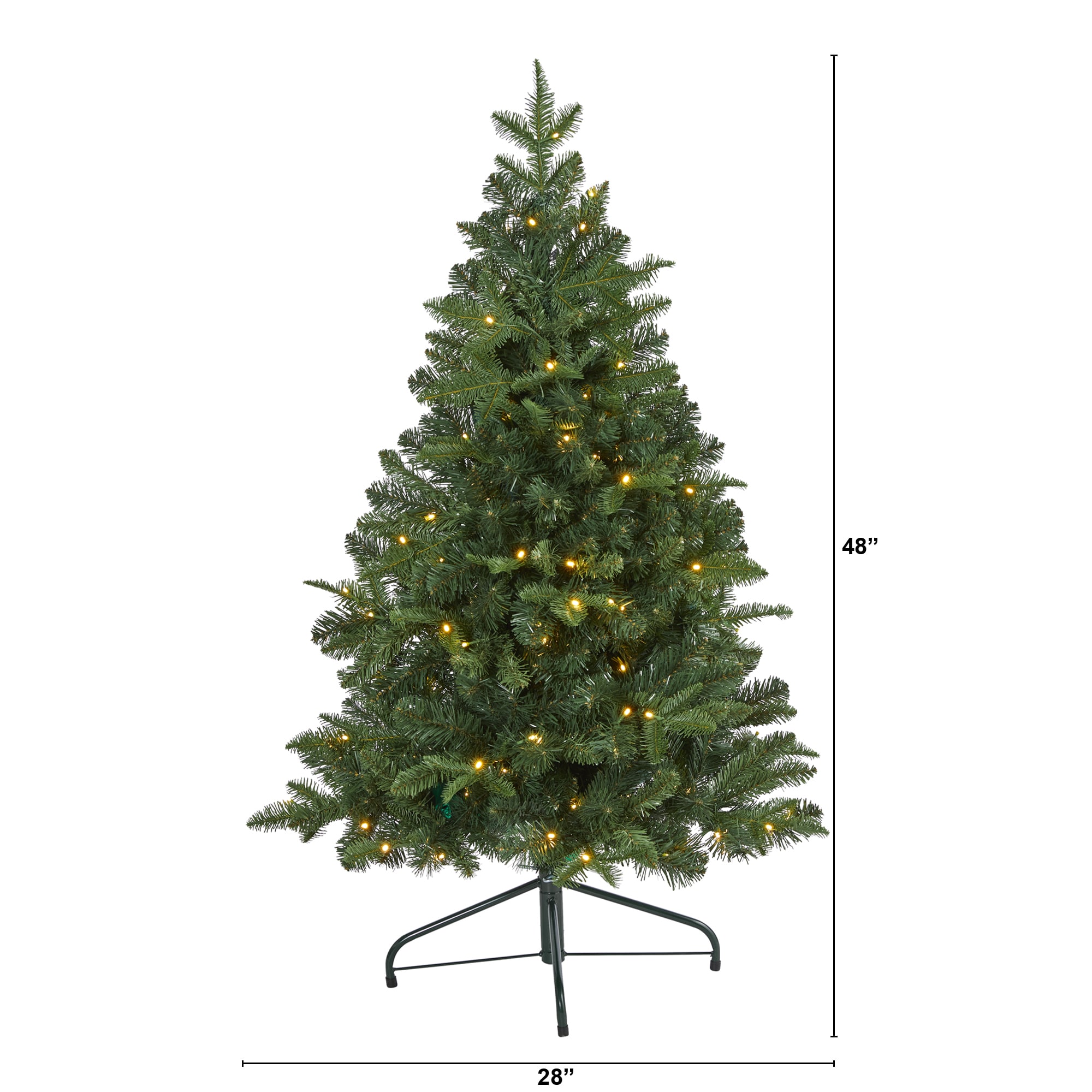 4ft Green Pre-Lit LED Grand Teton Spruce Flat Back Artificial Christmas Tree