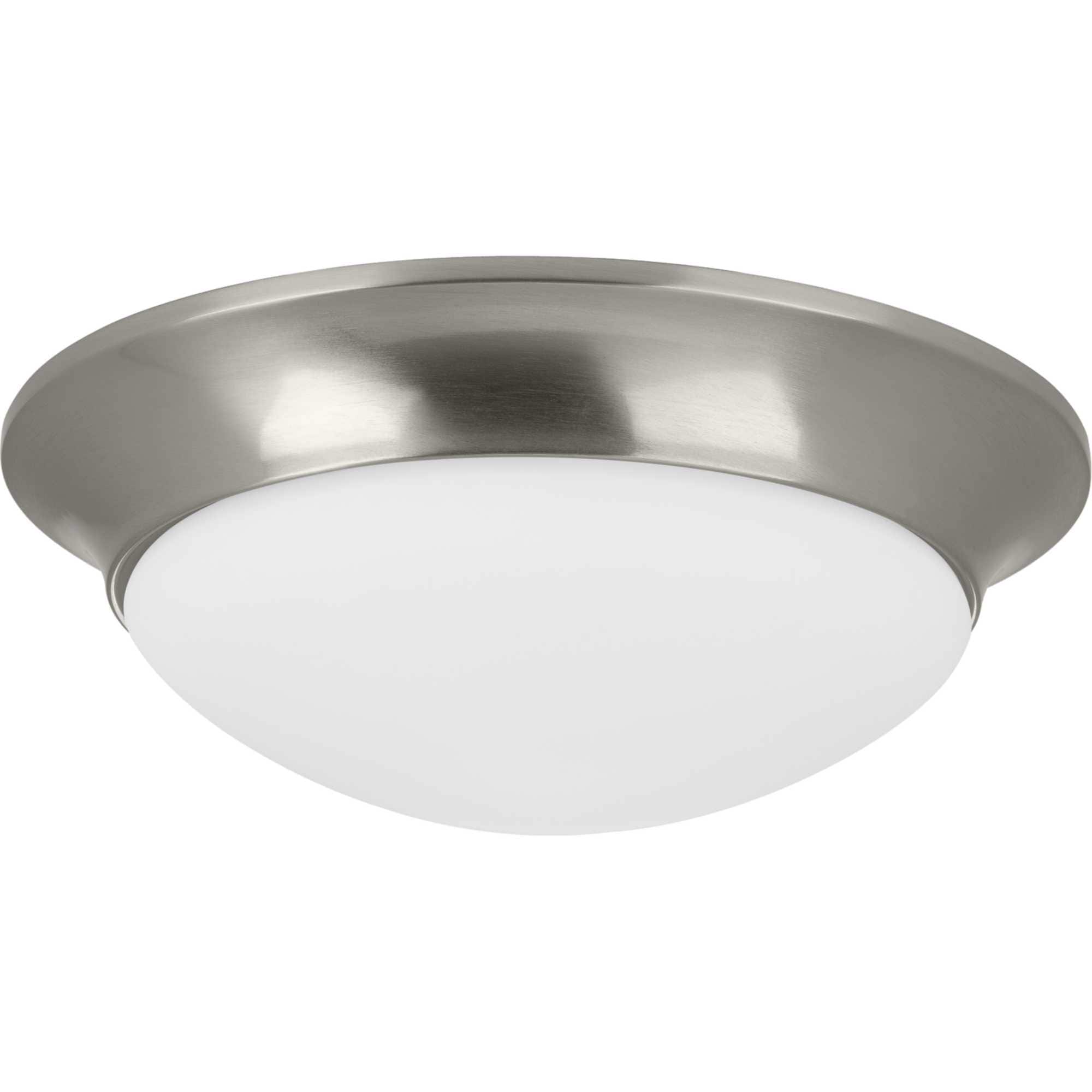 Progress Lighting P350147-009 Etched Glass 2 -Light 14-in Brushed Nickel Flush Mount Light