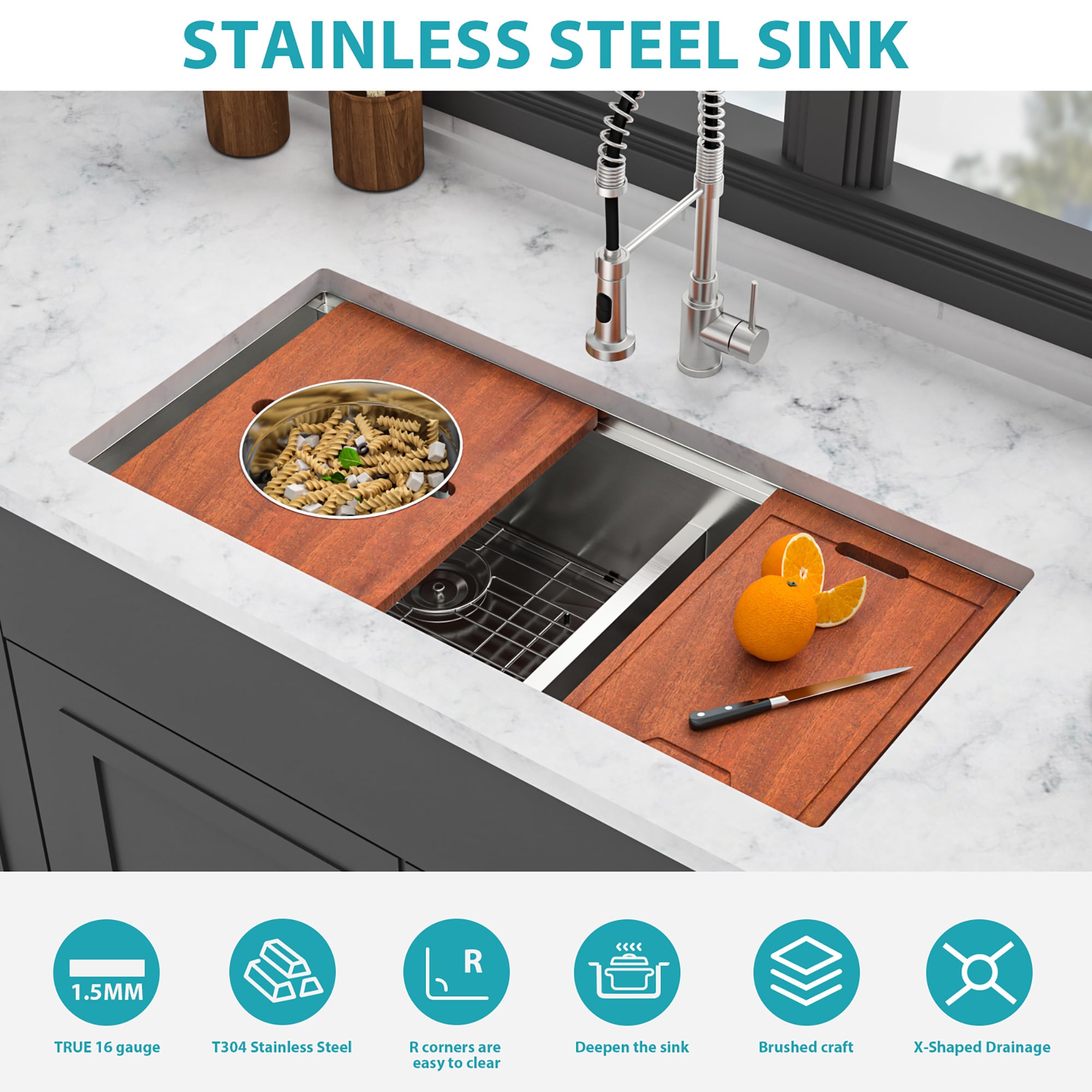 Fun Orange FUN26W5878-39 Kitchen-Sinks - View #4