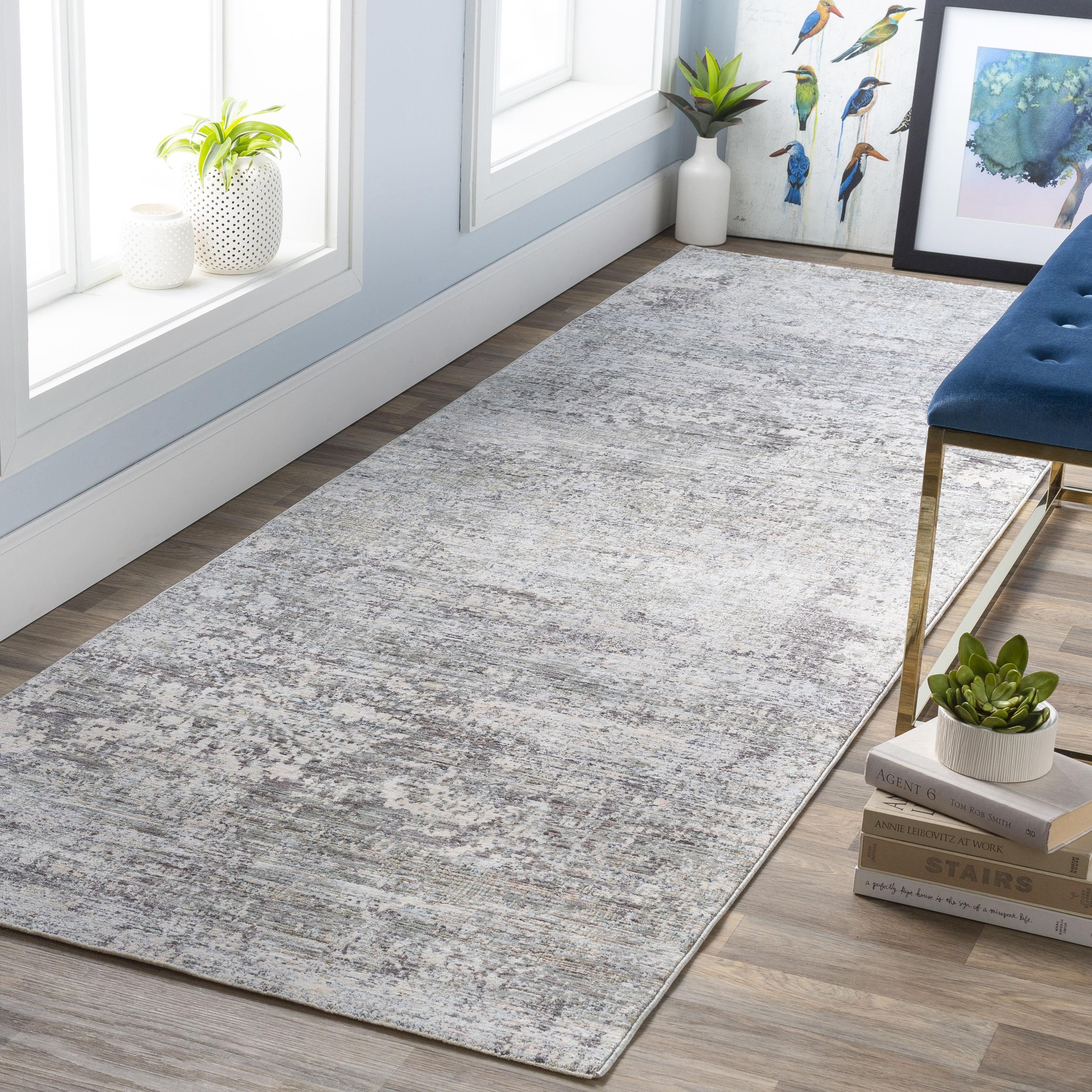 Surya Presidential 2 x 10 Gray Indoor Abstract Industrial Runner Rug in ...