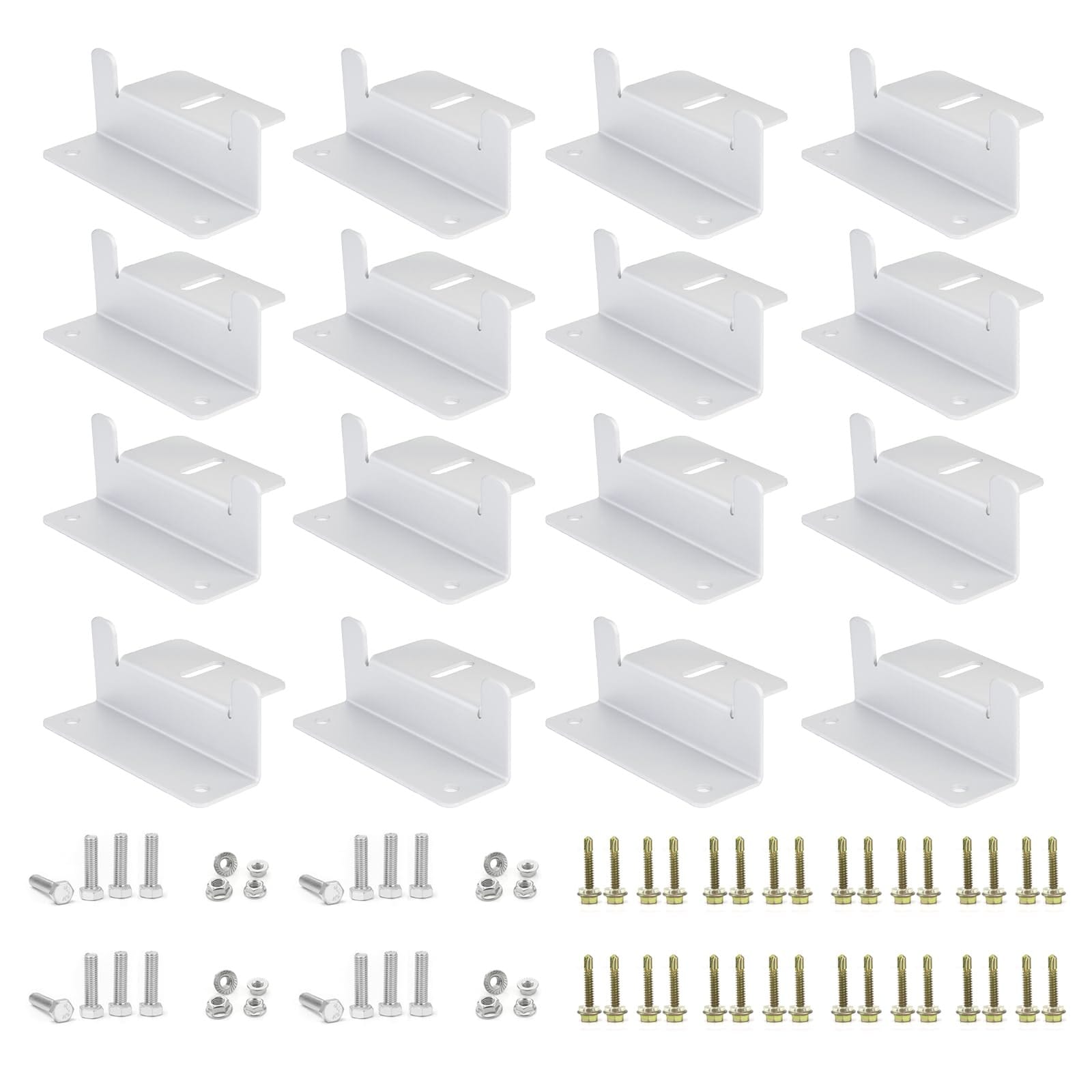 Misopily 16 Piece Solar Panel Mounting Bracket Set Lightweight Aluminum Corrosion Resistant for RV Trailer Boat Roof Wall 4 Sets of 4 Units #LMS0421R06