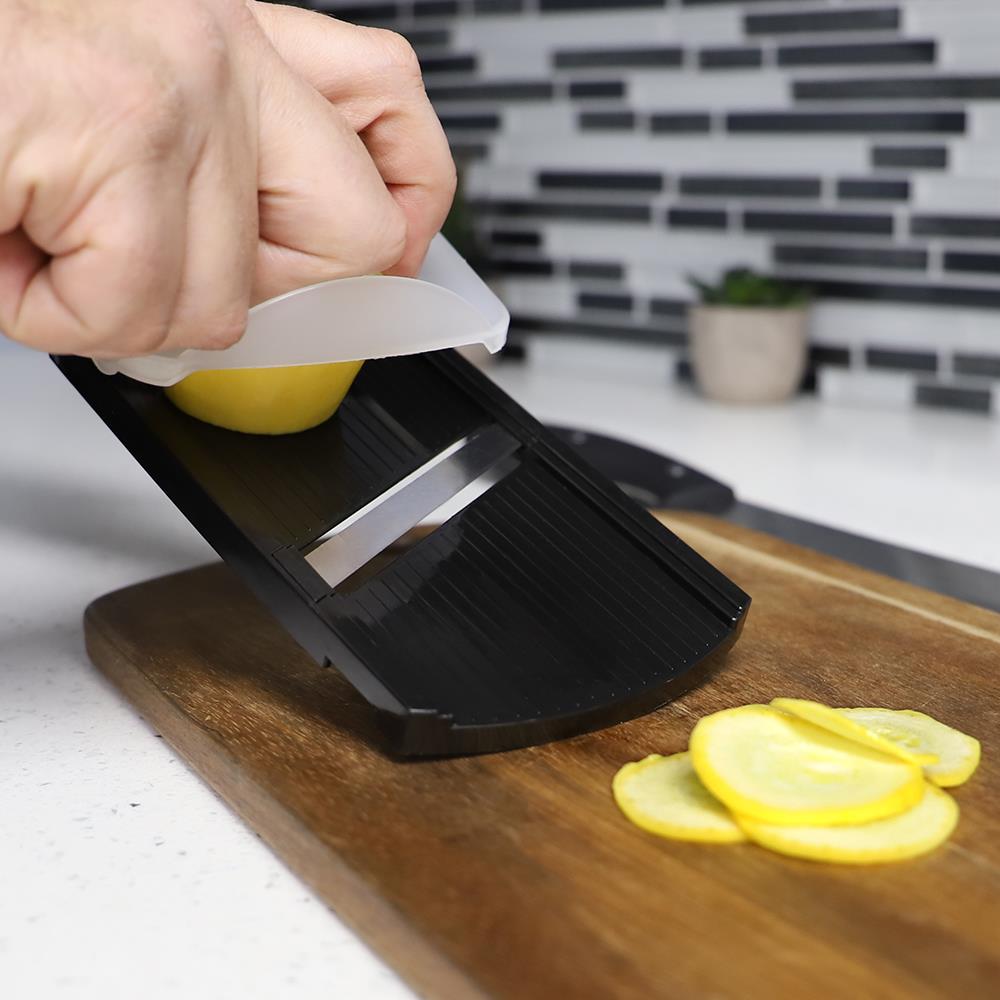 Home Basics Black Plastic Mandolin Slicer with Handle - Non-Skid Base, Safe  Hand Guard, Better Control - Kitchen Tool in the Kitchen Tools department  at