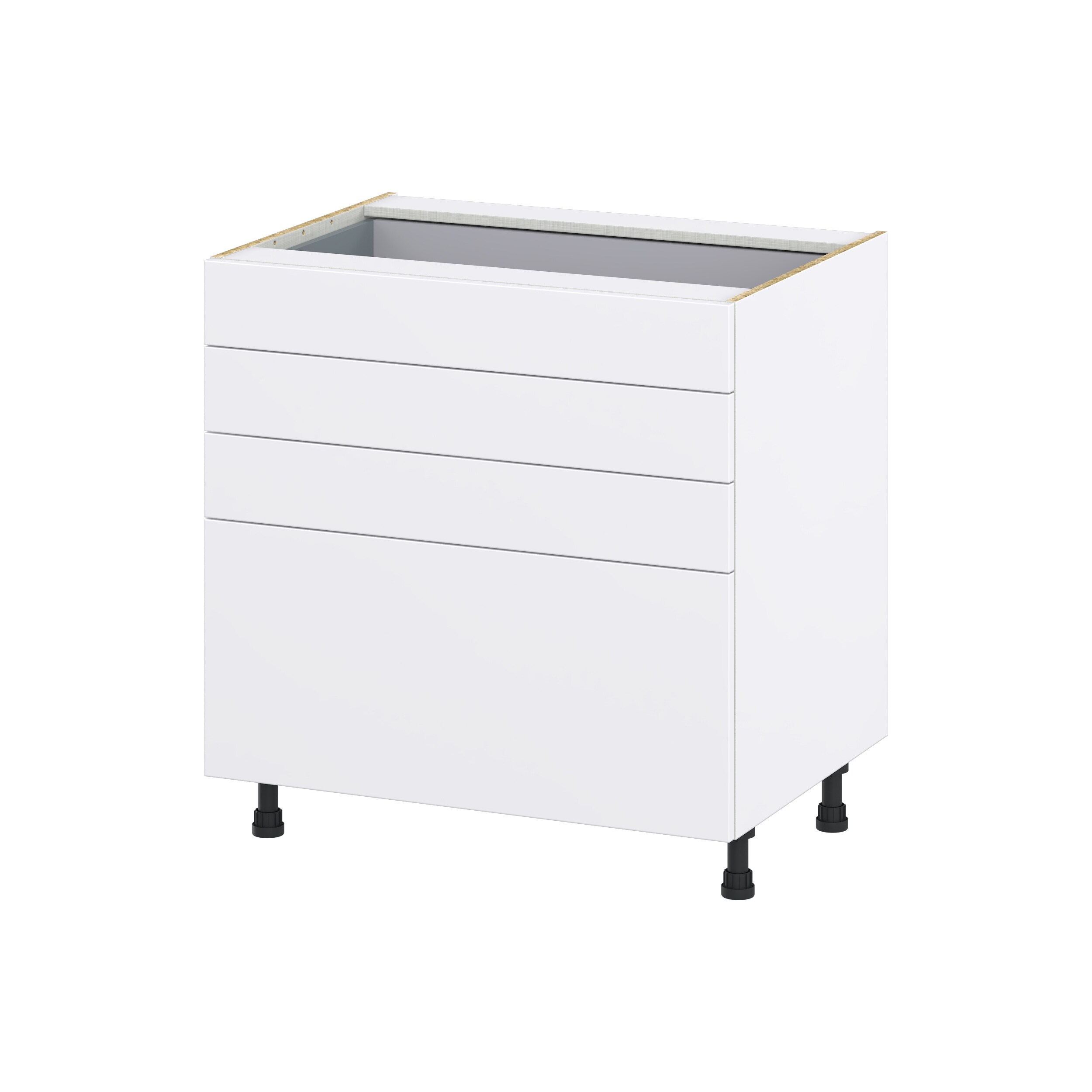 Hugo&Borg DSB4D33-LA Lasalle 33-in W x 34.5-in H x 24-in D Bright White Slab 4 -Drawers Drawer Base Fully assembled Cabinet (Flat Panel Slab)