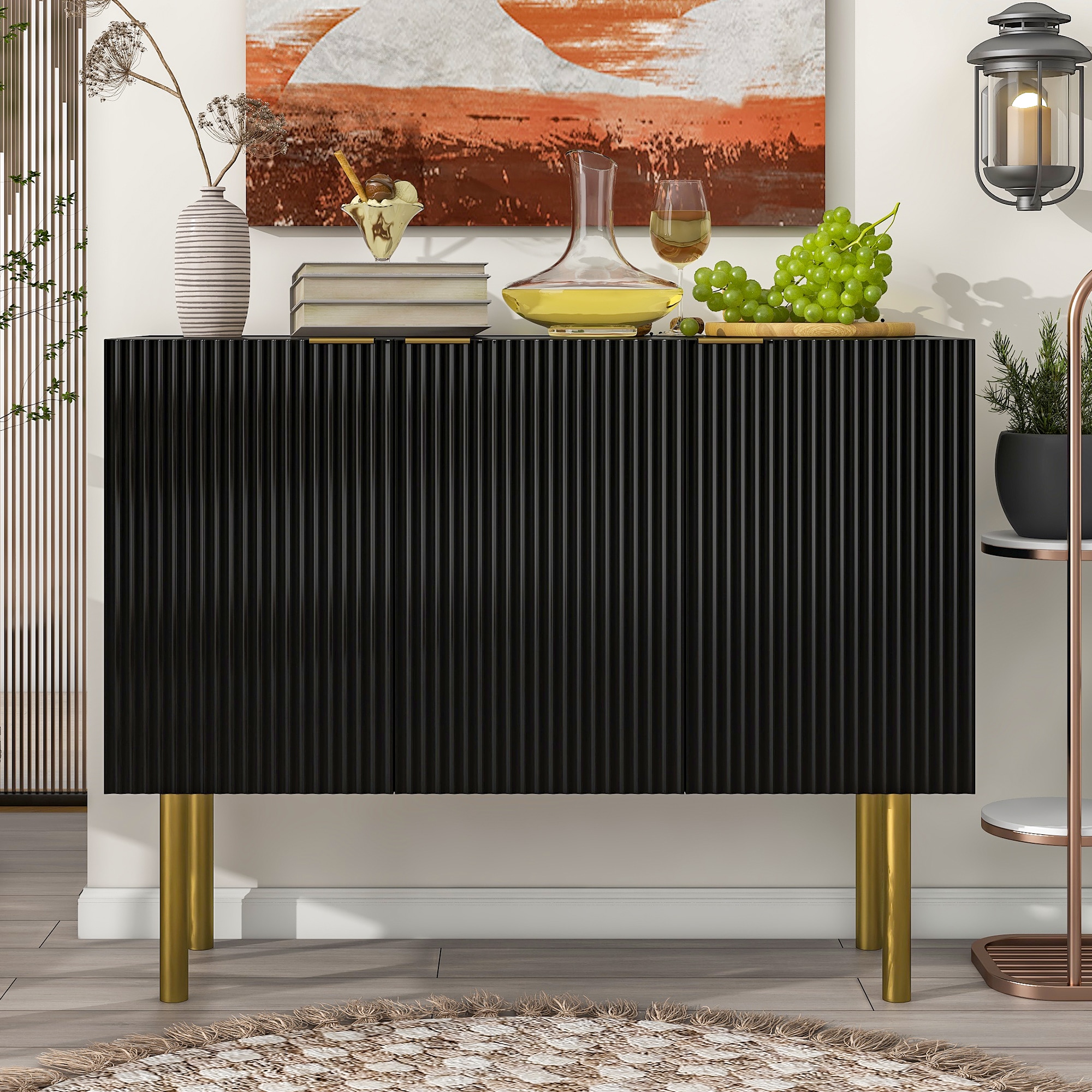 JIMSMAISON JMTRSB01B Contemporary/Modern Black Sideboard
