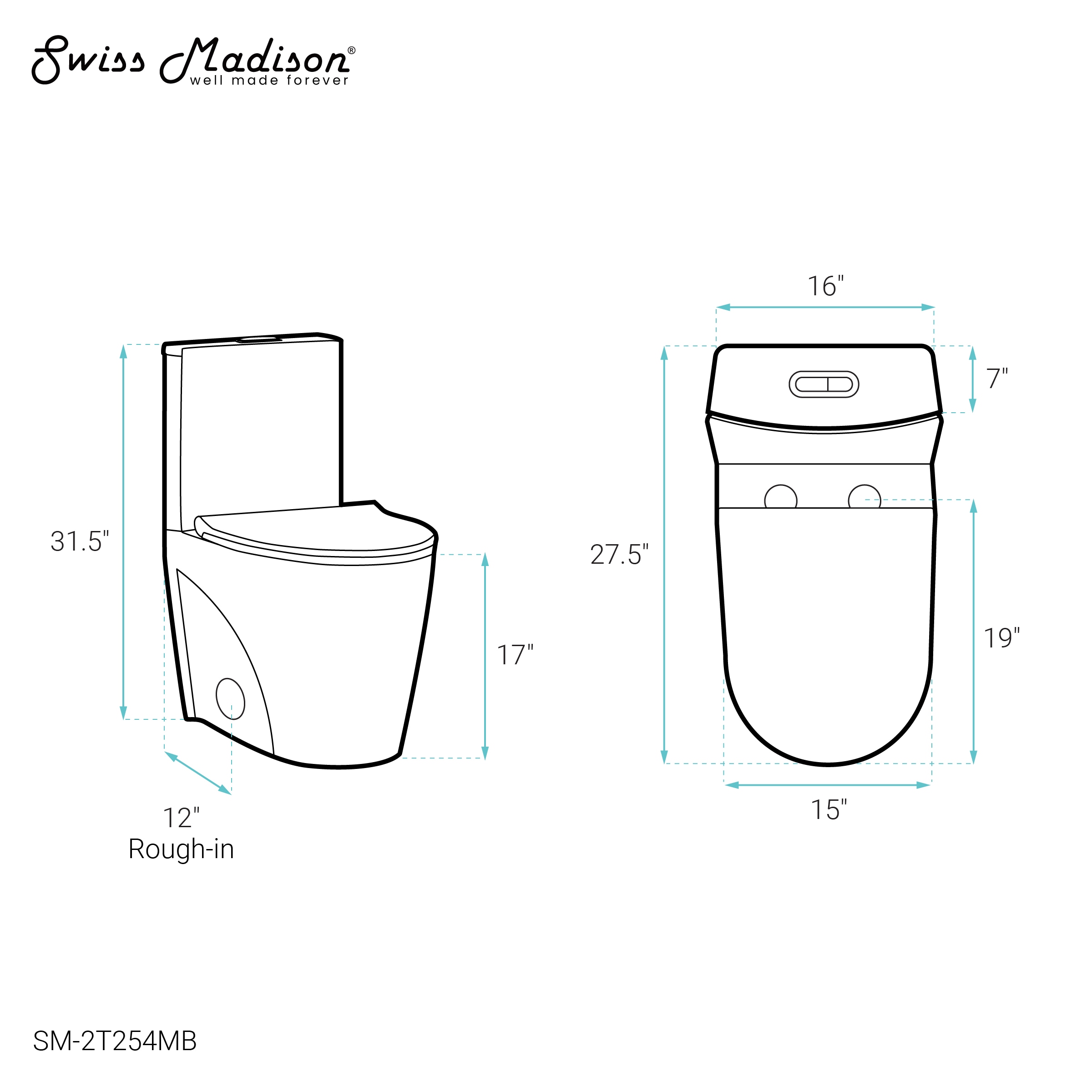 Swiss Madison SM-25-2TANG04MB toilets - View #7