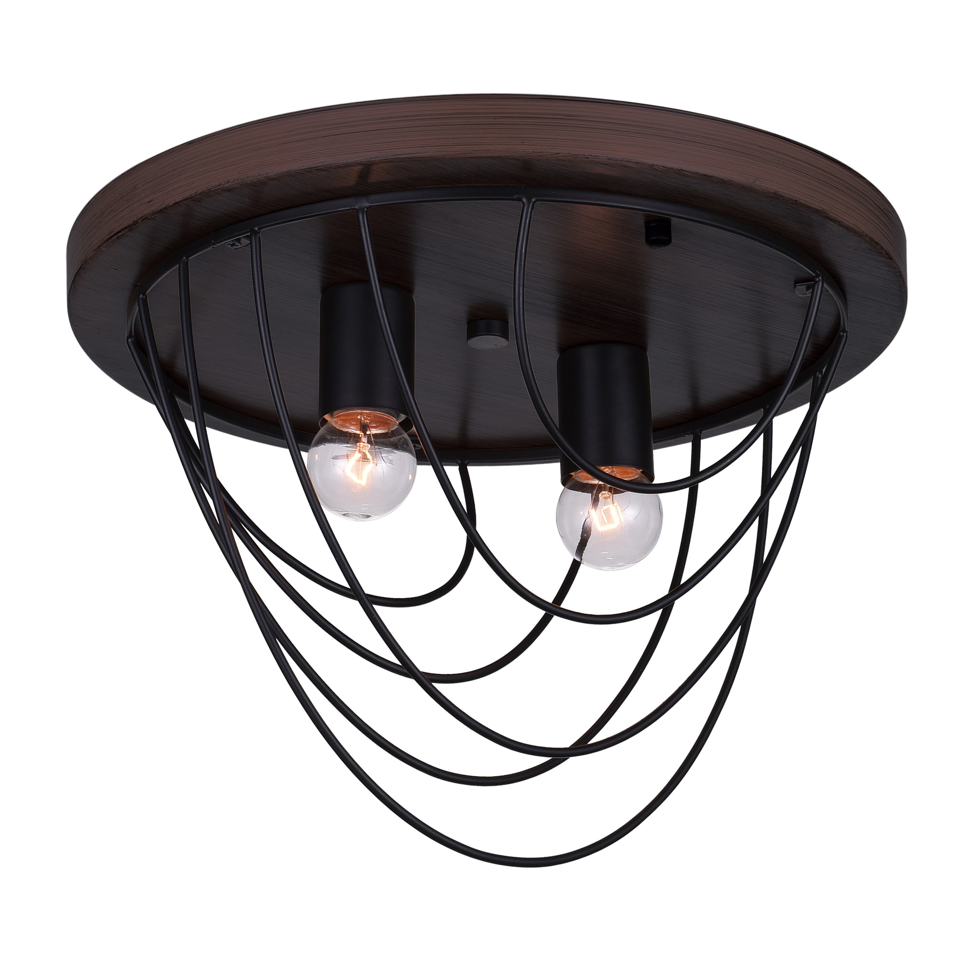 CWI Lighting 9962C13-2-101 Gala 2-Light 13-in Black Flush Mount Light