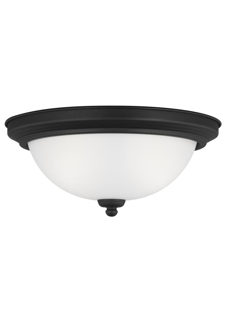 Generation Lighting 77064-112 Geary 2 -Light 12.5-in Black Flush Mount Light ENERGY STAR Certified