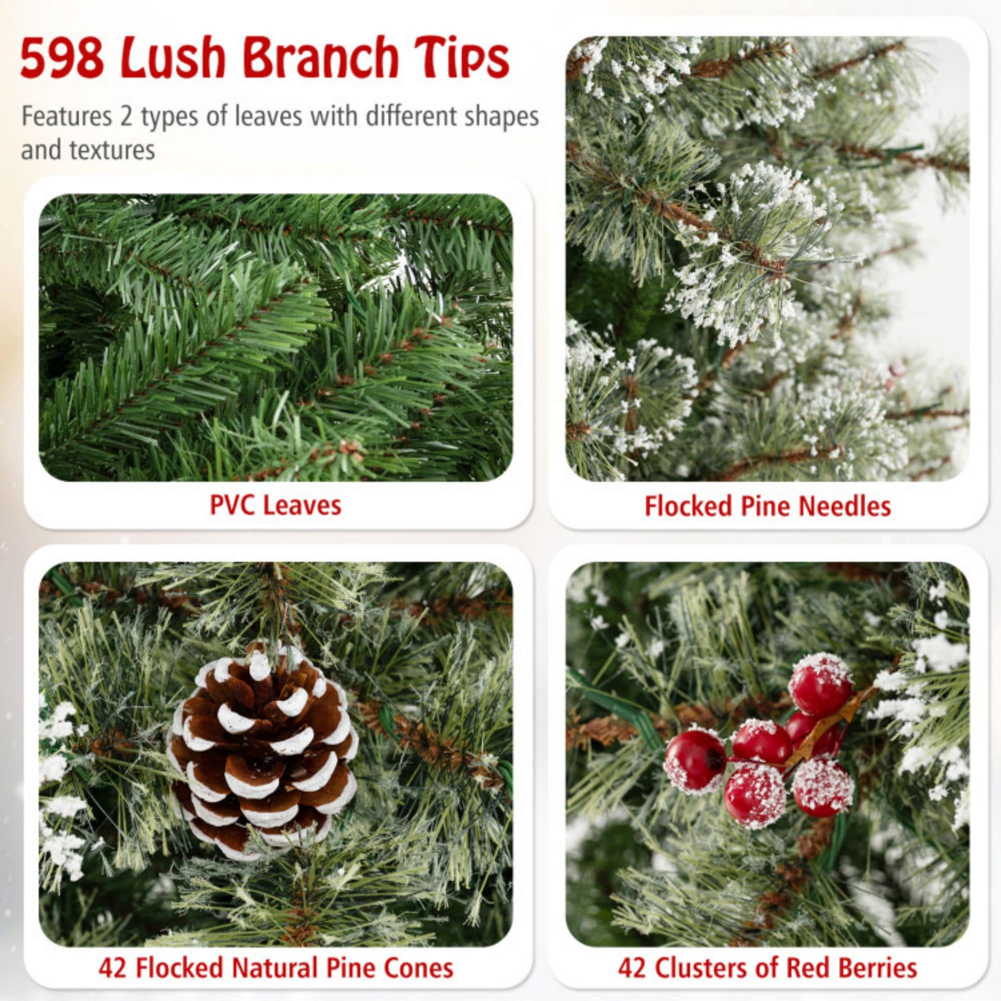WELLFOR YA799575GN Artificial-Christmas-Trees - View #4