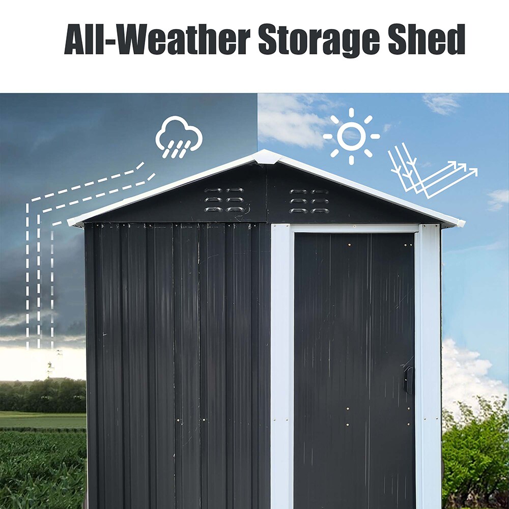 Fun Orange 3-ft x 5-ft Galvanized Steel Storage Shed at Lowes.com