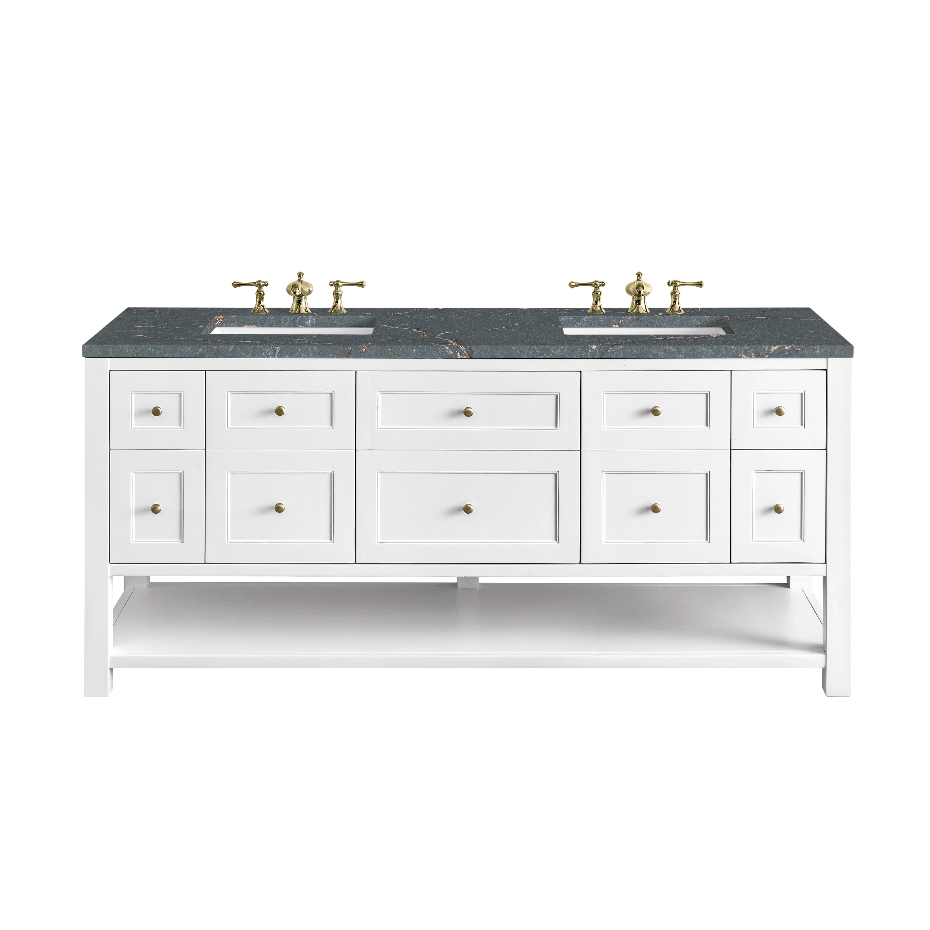 James Martin Vanities Breckenridge 72-in Bright White Undermount Double ...