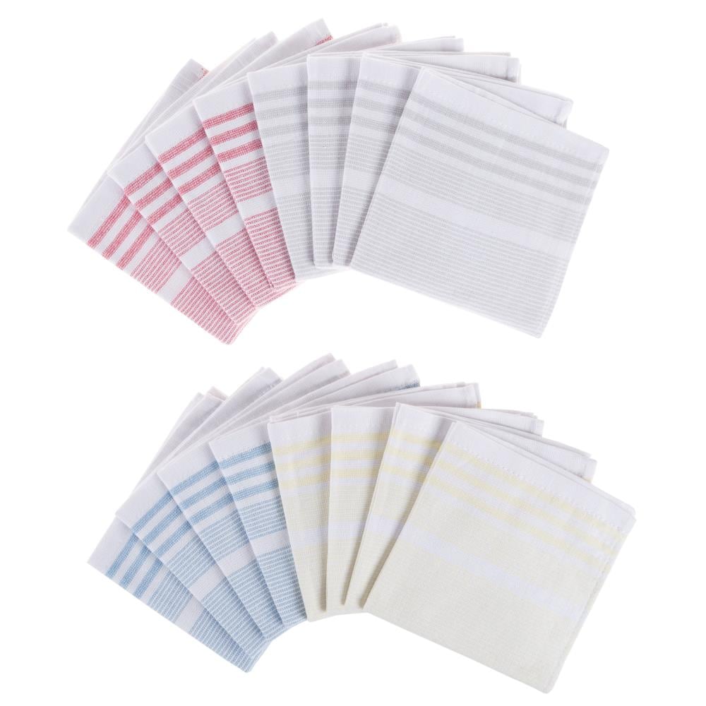 Hastings Home Cotton Dish Cloths, Solid Colors with White Trim 16