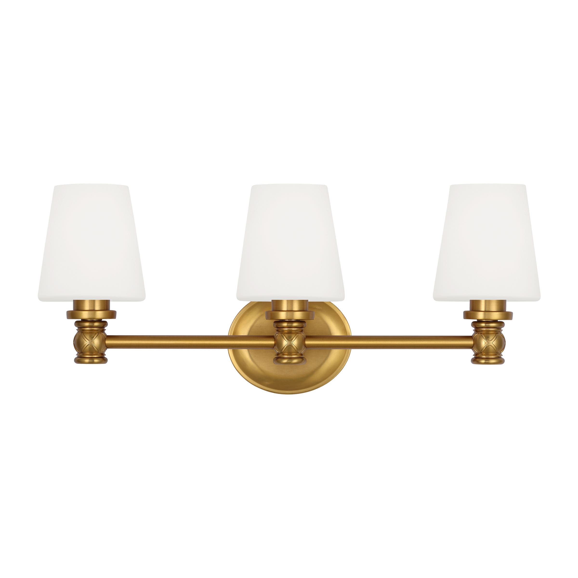 Generation Lighting VS22103BBS Xavierre 23.125-in 3 -Light Satin Brass Transitional Vanity light