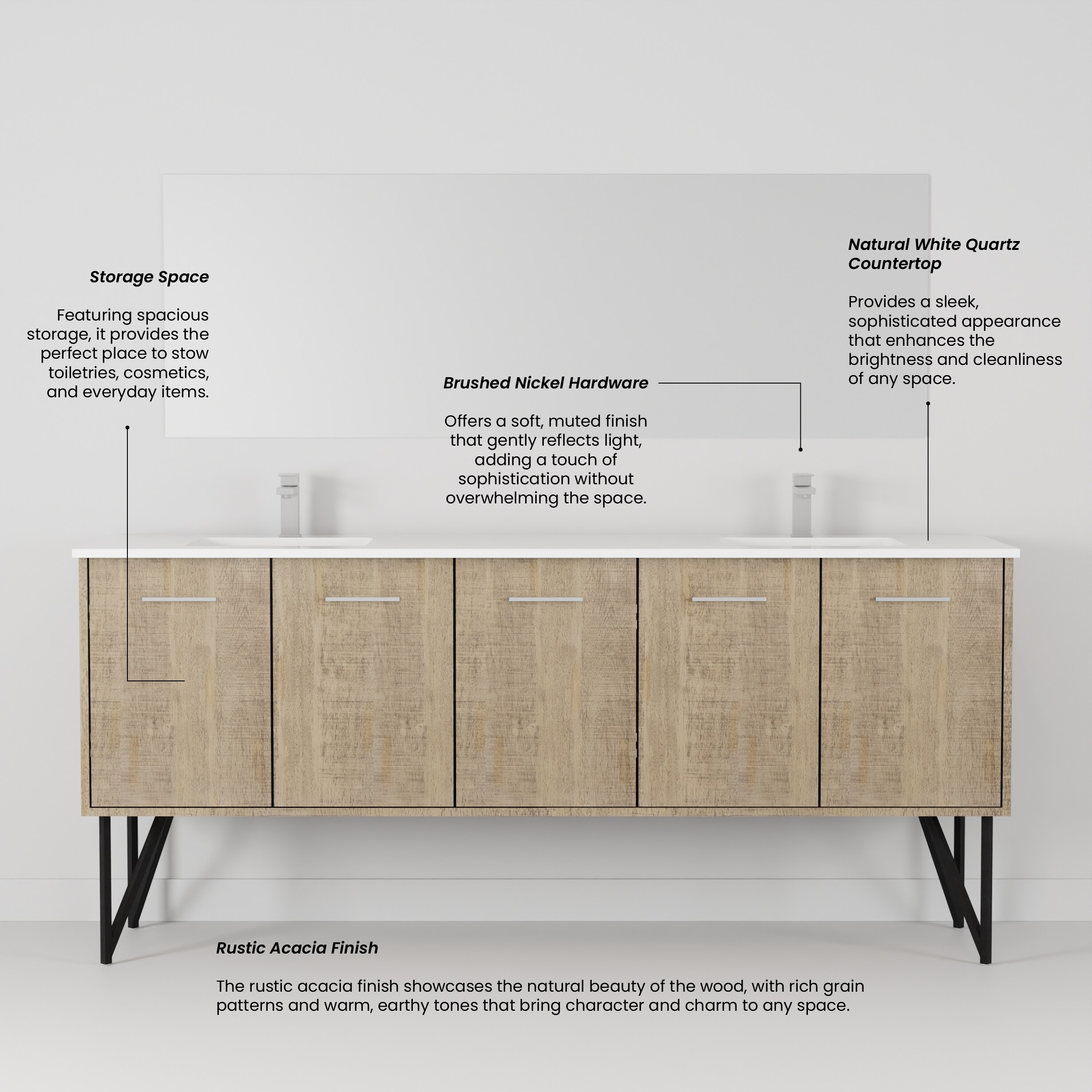 Lexora LLC80DKSOSM70FGM Bath-Vanity-Combo - View #11