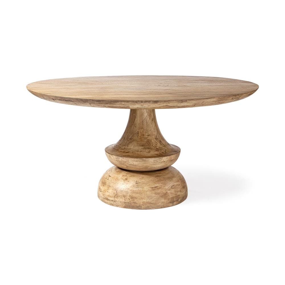 Mercana Crossman 60 In Round Blonde, 60 Inch Round Wood Pedestal Dining Table