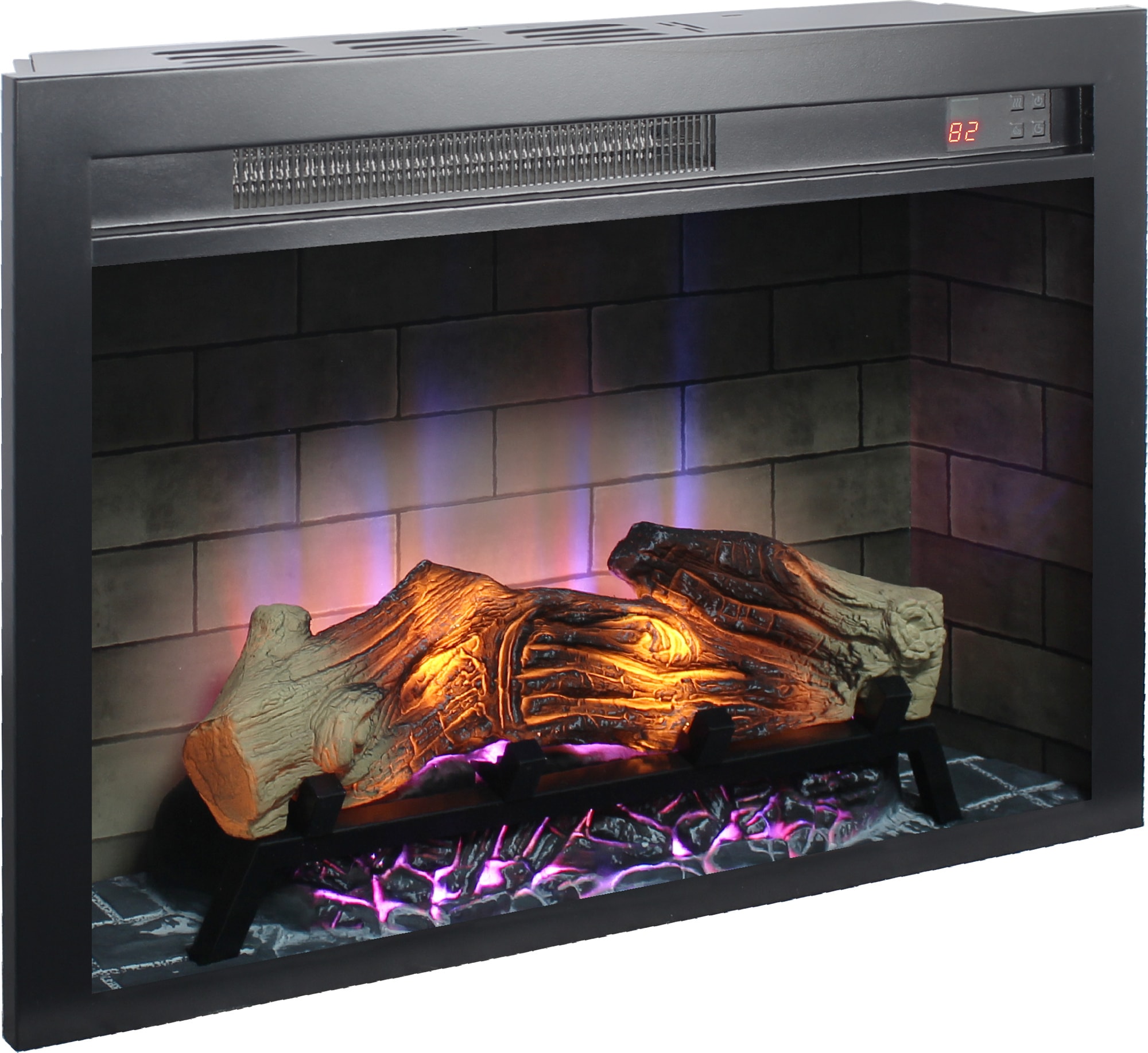 BABOOM BOM-58US-BK-CO 28-Inches W Black Wall mount Fan-forced Wall-mount Electric Fireplace with Remote Control Included