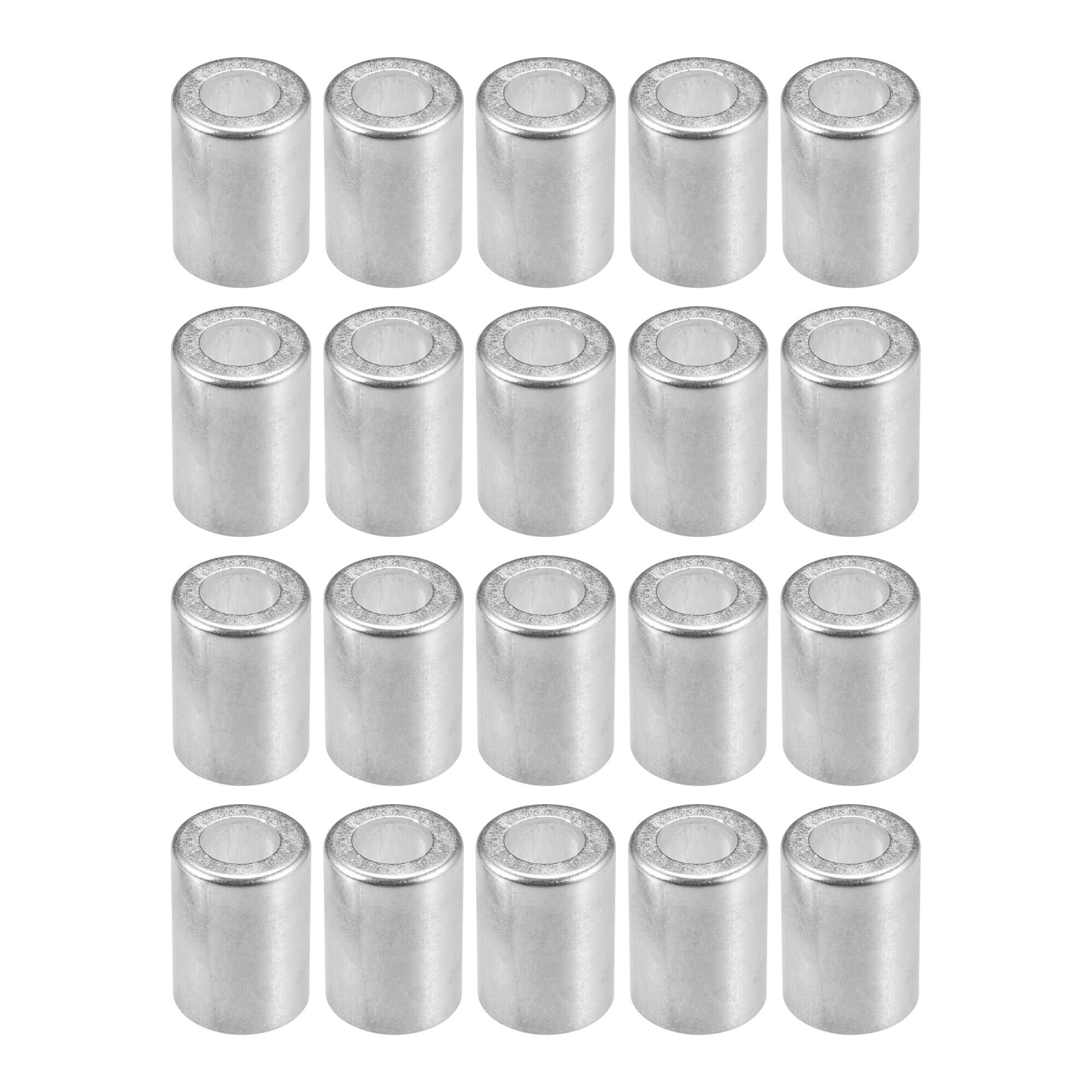 Unique Bargains - 20pcs Car Aluminum Cylindrical Air Conditioner Pipe Joint Fitting Sleeve 14mm 2...