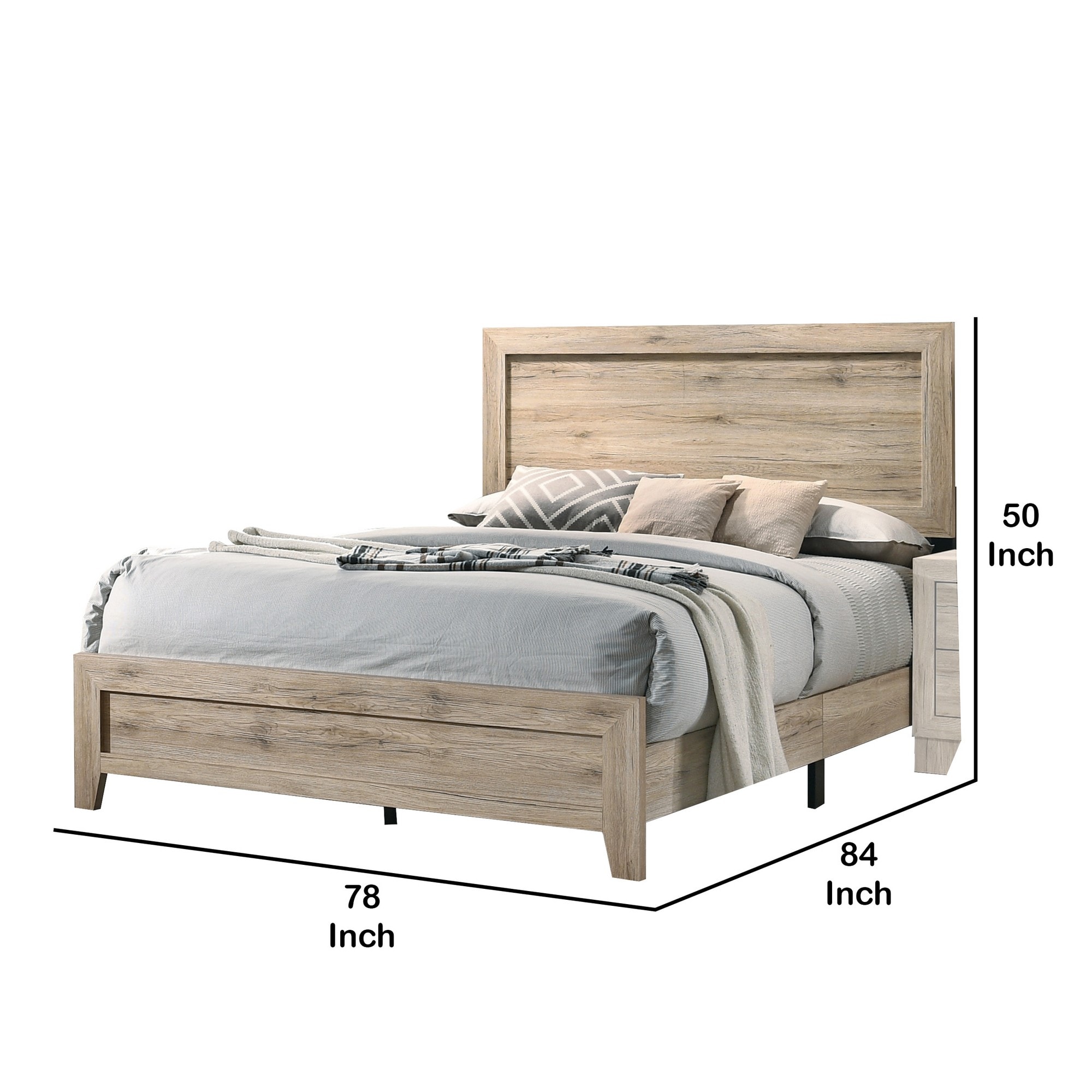 Benzara Brown King Wood Platform Bed In The Beds Department At Lowes.com