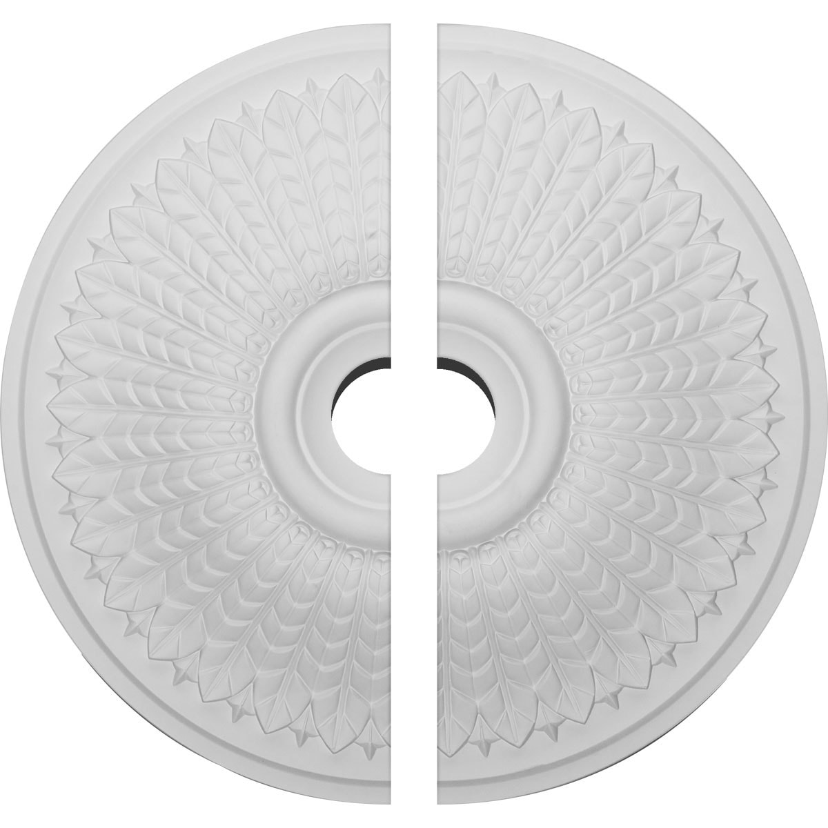 Ekena Millwork CM23MO2-03500 Modena 23.5-in W x 23.5-in L Architectural White Polyurethane Split Ceiling Medallion