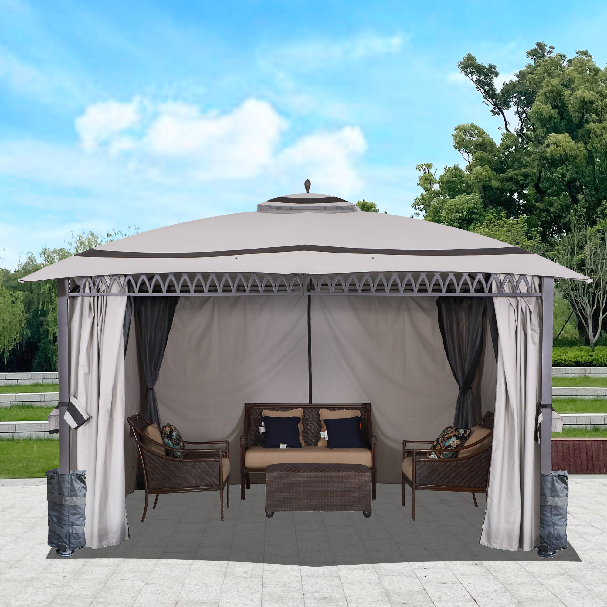 StarEcho AHGUS-CM-D1995B-G Wood-Resin-Gazebos - View #9