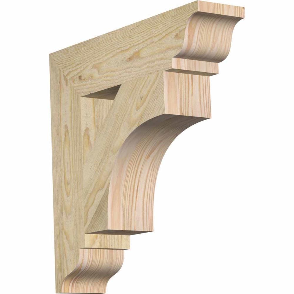 Ekena Millwork BKT04X18X18WTL01RDF Westlake traditional rough sawn 4-in x 18-in x 18-in Douglas fir Brown Wood Standard bracket