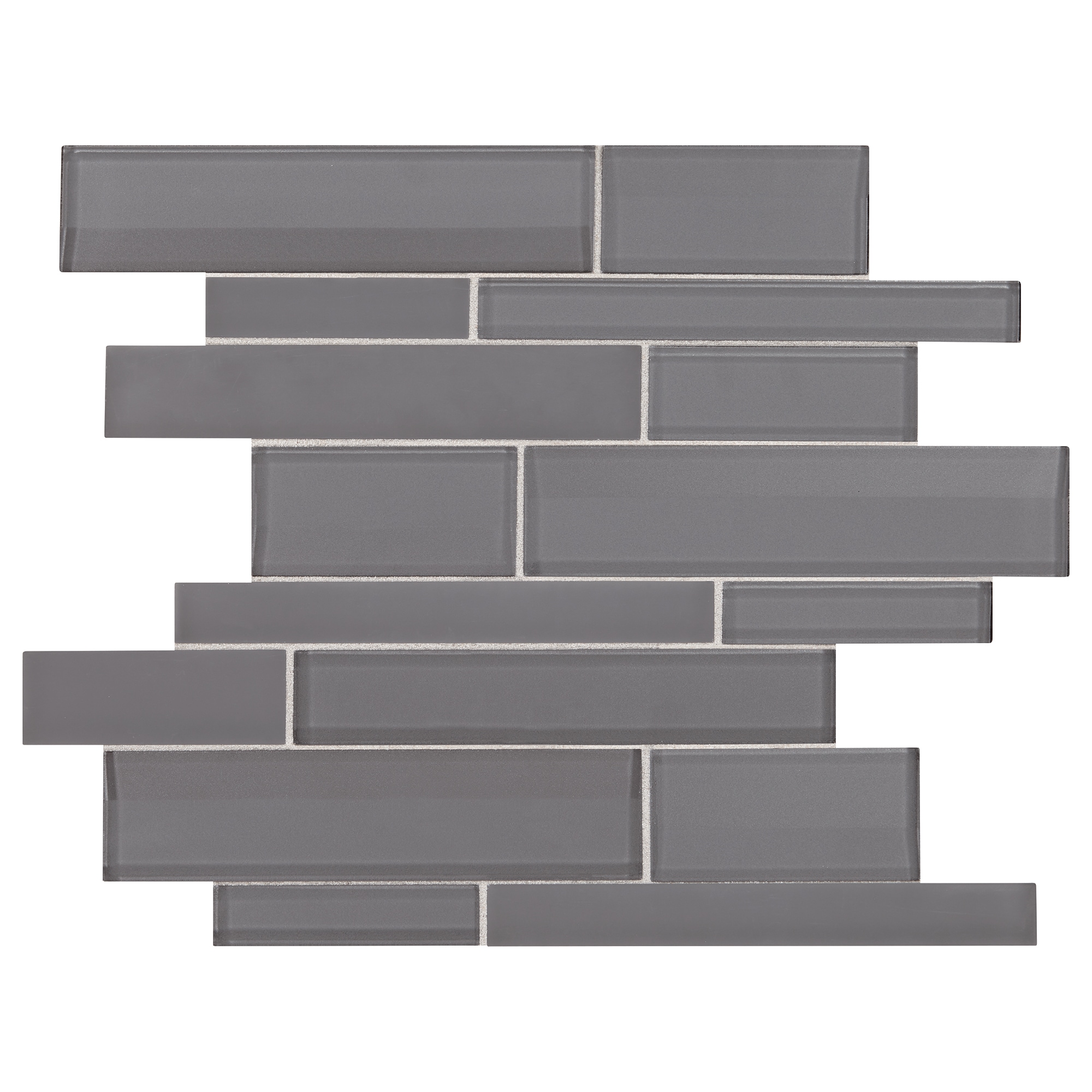 American Olean DL30RDLNRMSCC1P Delfino Pewter Gloss 11-in x 15-in Glossy Glass Mosaic Wall Tile ( 0.96-sq ft Piece )