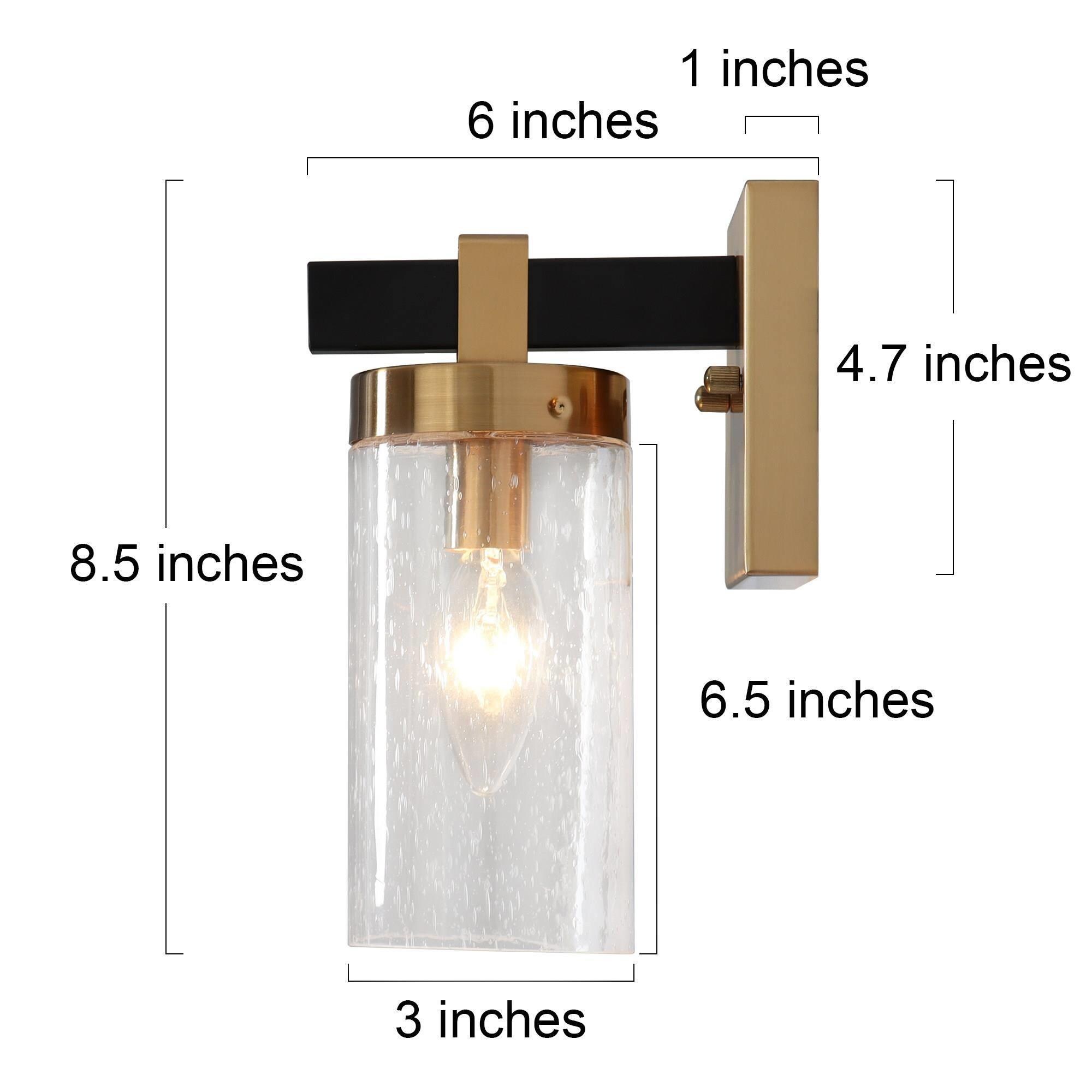 ZEVNI Gerda 4.7-in W 1-Light Matte Black and Brass Bathroom Light