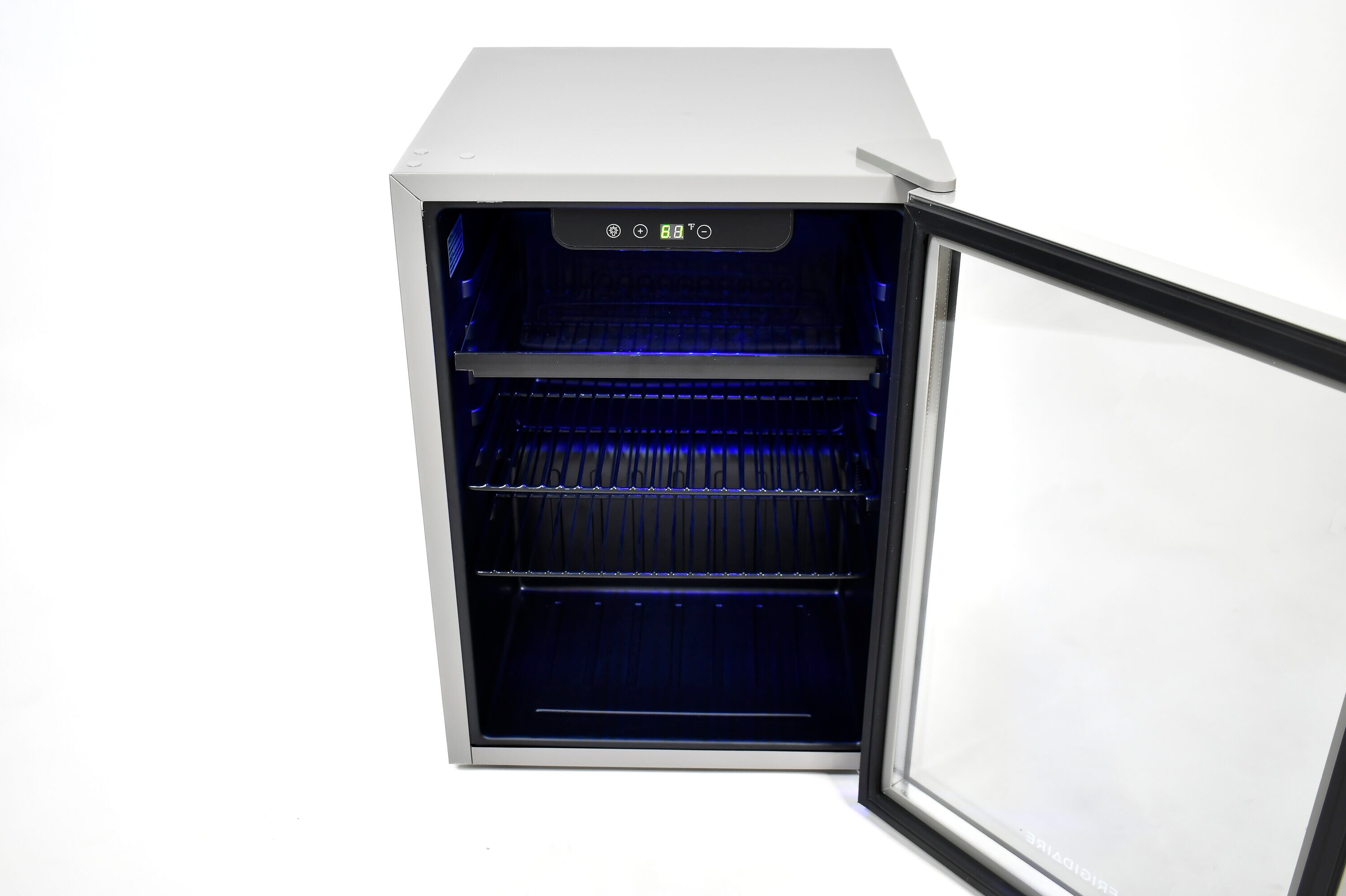 FRIGIDAIRE Beverage Refrigerator, Compact Mini Fridge with Digital Temperature Control, Fits 88 Cans