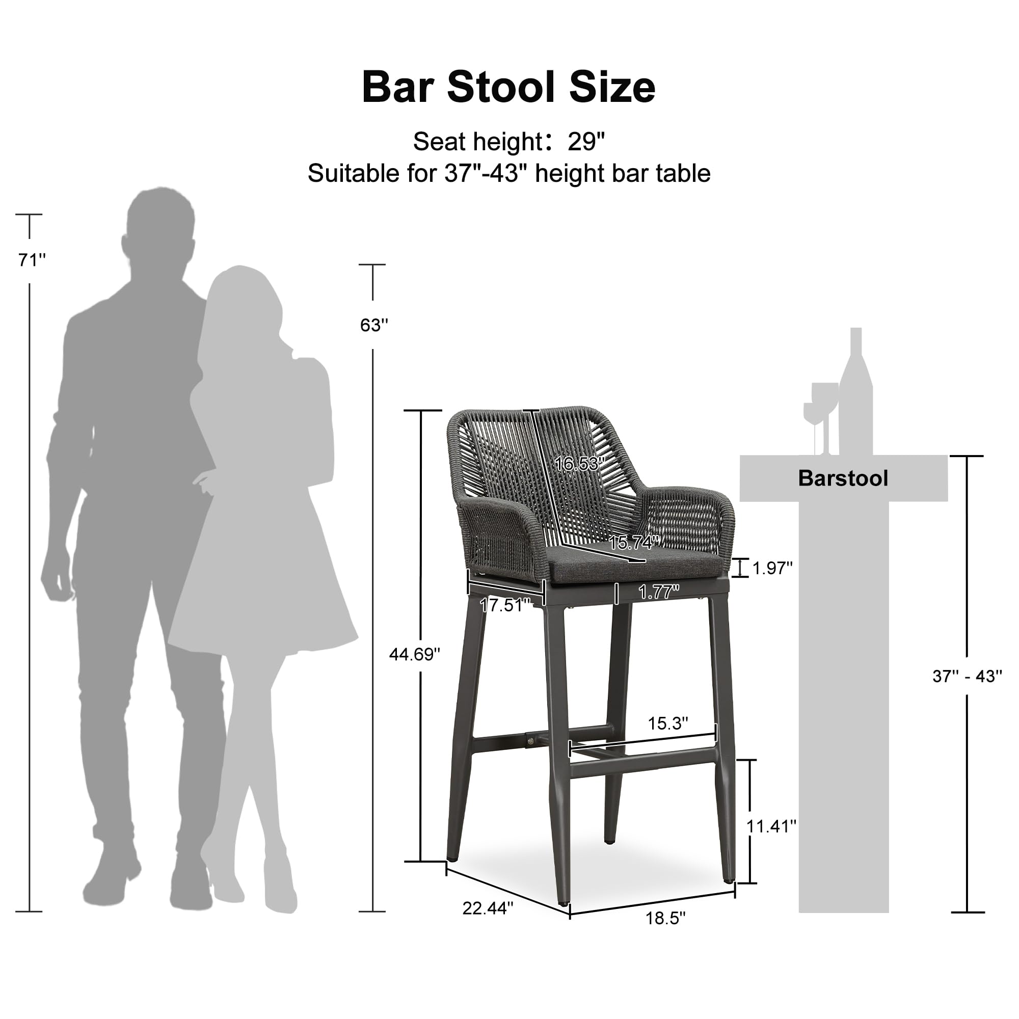 PURPLE LEAF LS04-SX-GB02-GY stools - View #3