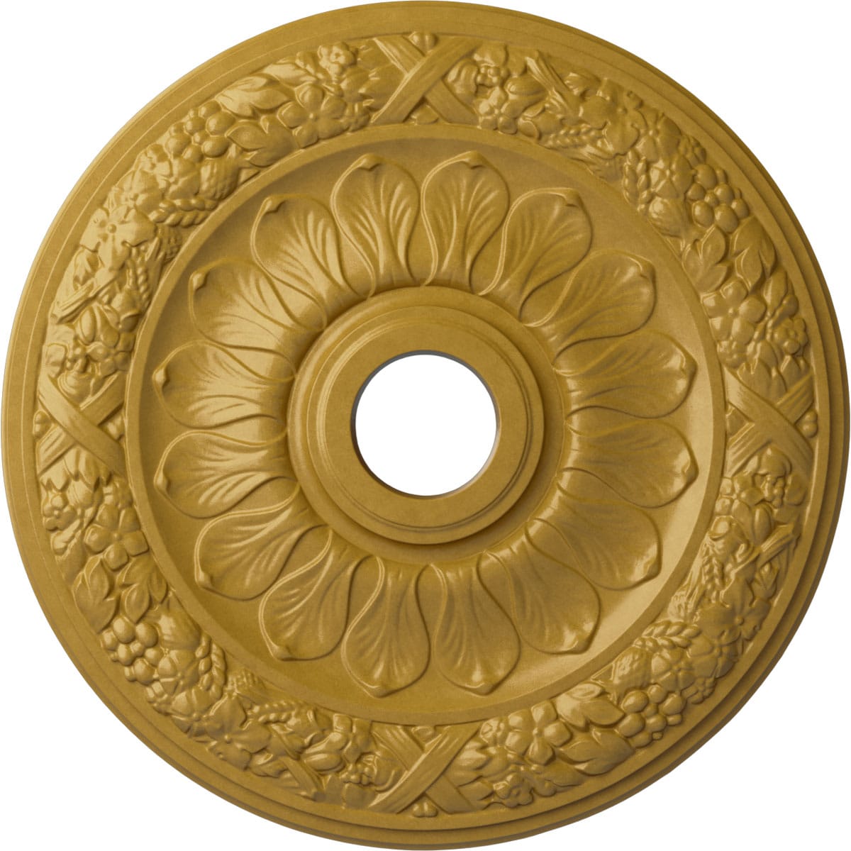 Ekena Millwork CM24SWIGS Swindon 24-in W x 24-in L Iridescent Gold Polyurethane Ceiling Medallion