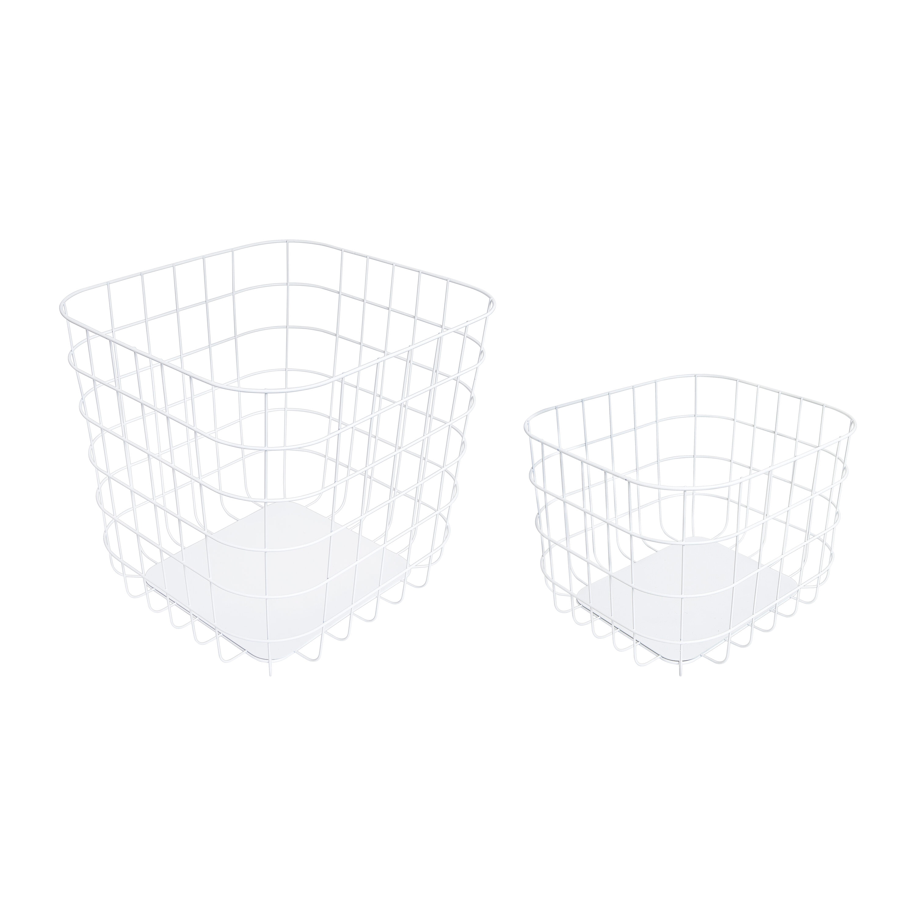 we think storage WTS-TKTB3335WH 2 -Pack ( 12-in W x 12.2-in H x 12.2-in D ) White Steel Stackable Basket
