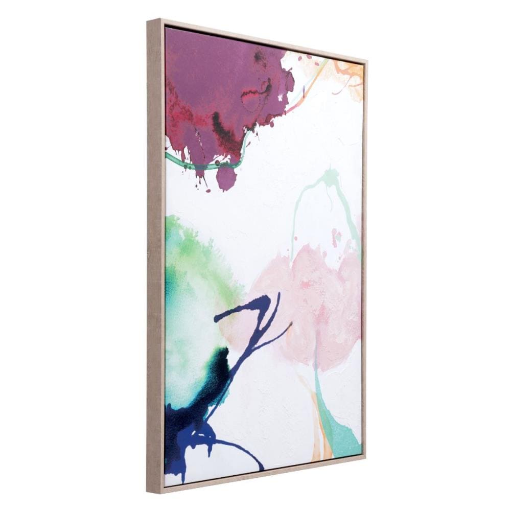 HomeRoots Julia 36.6-in H x 24.8-in W Abstract Wood Hand-Painted ...