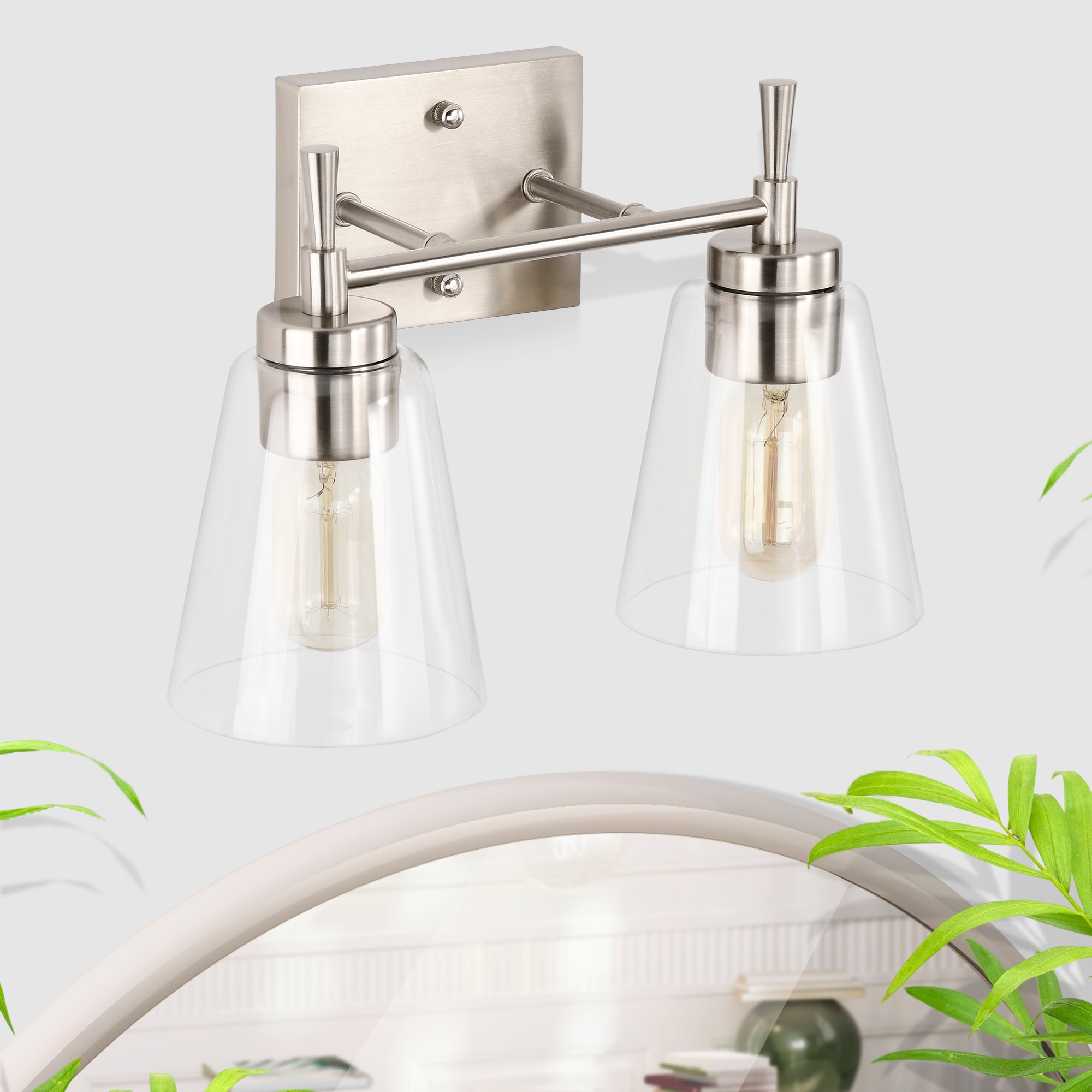 Edvivi EW6791BN Briarwood 13-in 2 -Light Brushed Nickel Modern/contemporary Vanity light